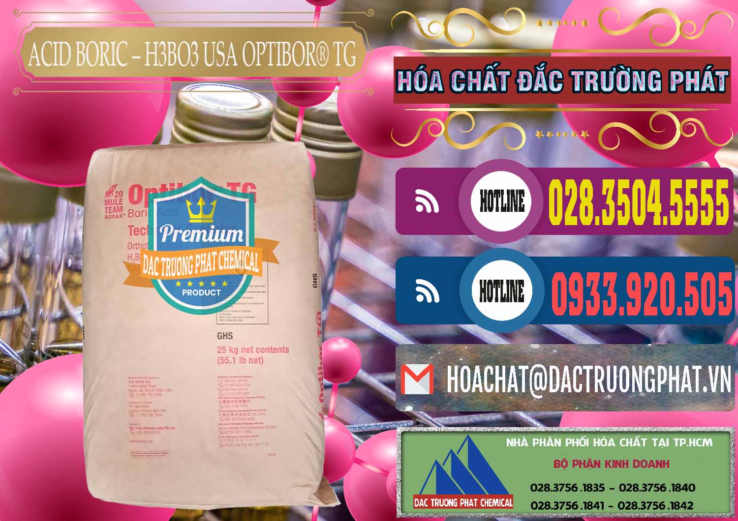 Đơn vị chuyên phân phối - bán Acid Boric – Axit Boric H3BO3 99% Mỹ USA OPTIBOR® TG - 0004 - Cty chuyên cung cấp & nhập khẩu hóa chất tại TP.HCM - muabanhoachat.com.vn