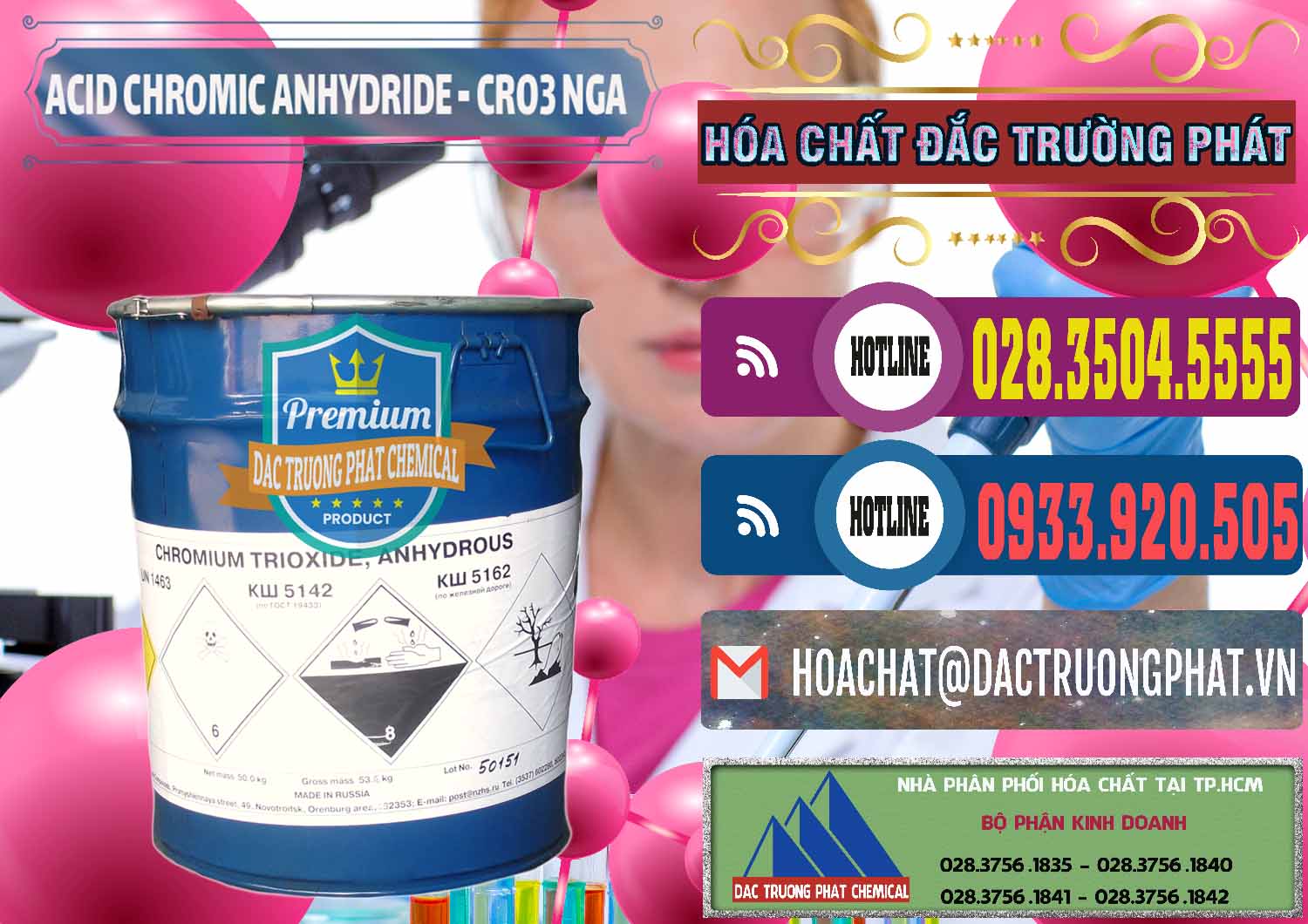 Đơn vị nhập khẩu & bán Acid Chromic Anhydride - Cromic CRO3 Nga Russia - 0006 - Đơn vị chuyên kinh doanh & cung cấp hóa chất tại TP.HCM - muabanhoachat.com.vn