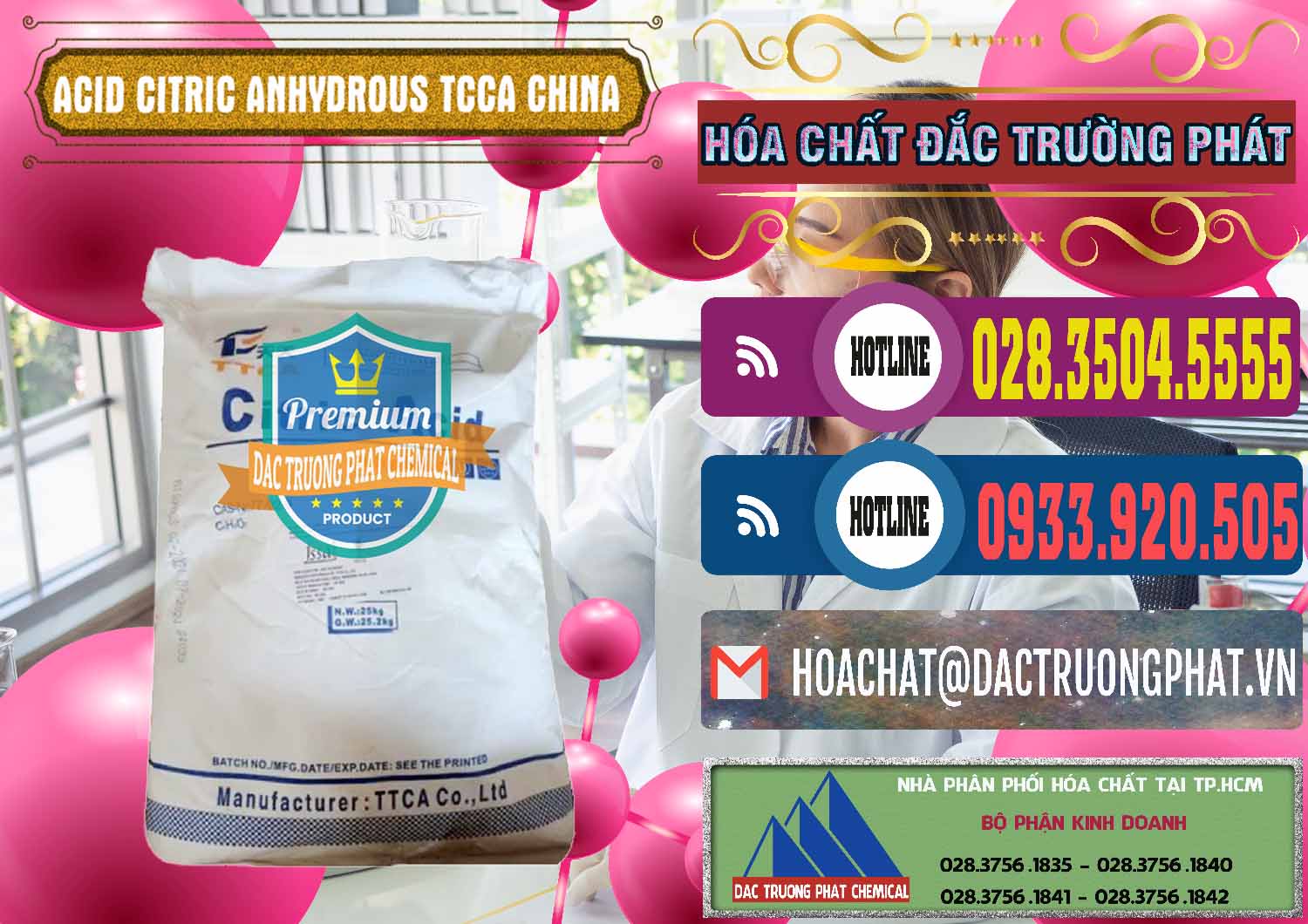 Nhà nhập khẩu & bán Acid Citric - Axit Citric Anhydrous TCCA Trung Quốc China - 0442 - Cty bán - cung cấp hóa chất tại TP.HCM - muabanhoachat.com.vn