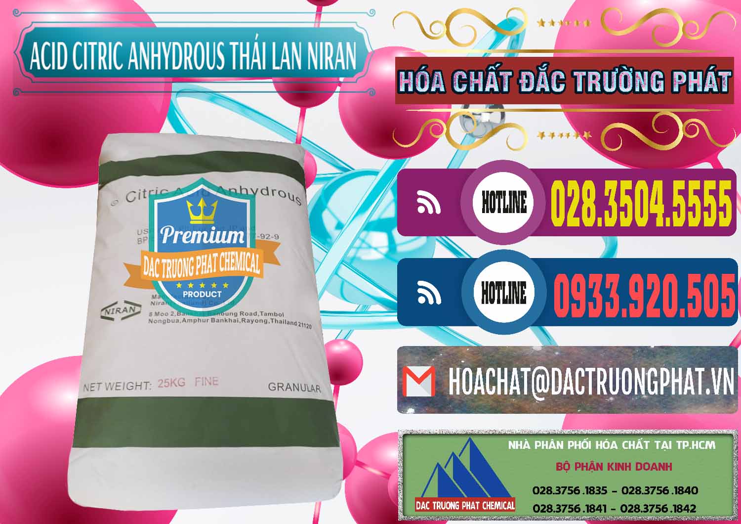 Nơi nhập khẩu và bán Acid Citric - Axit Citric Anhydrous - Thái Lan Niran - 0231 - Công ty phân phối _ cung ứng hóa chất tại TP.HCM - muabanhoachat.com.vn