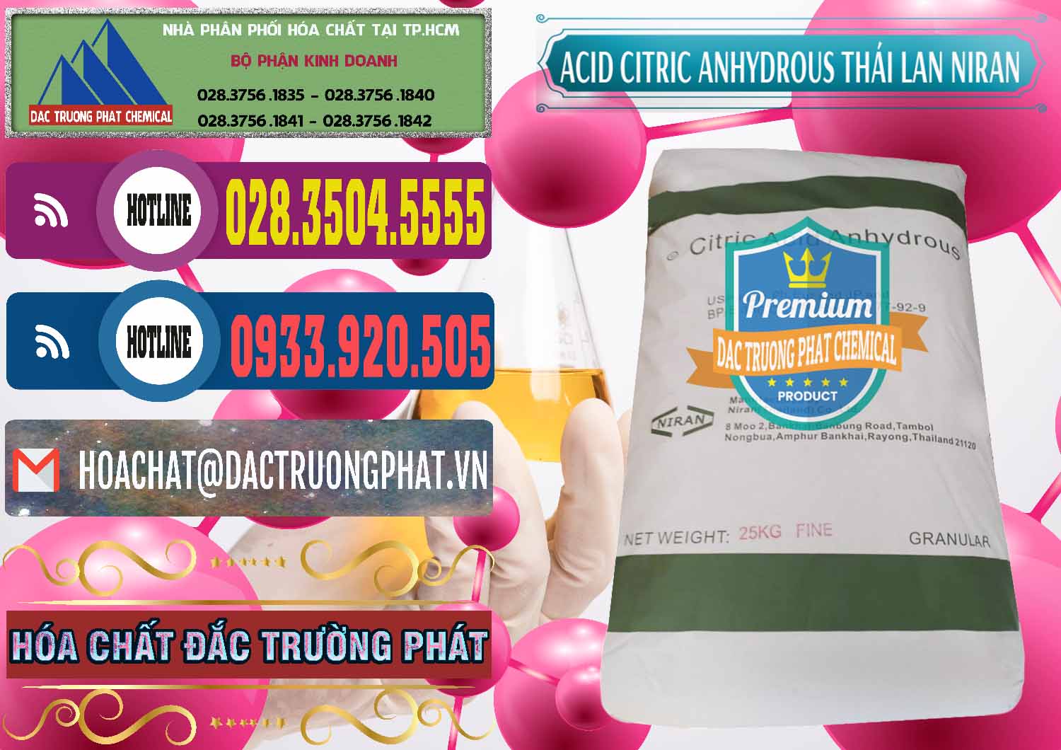 Chuyên bán _ cung cấp Acid Citric - Axit Citric Anhydrous - Thái Lan Niran - 0231 - Cty chuyên cung cấp ( kinh doanh ) hóa chất tại TP.HCM - muabanhoachat.com.vn