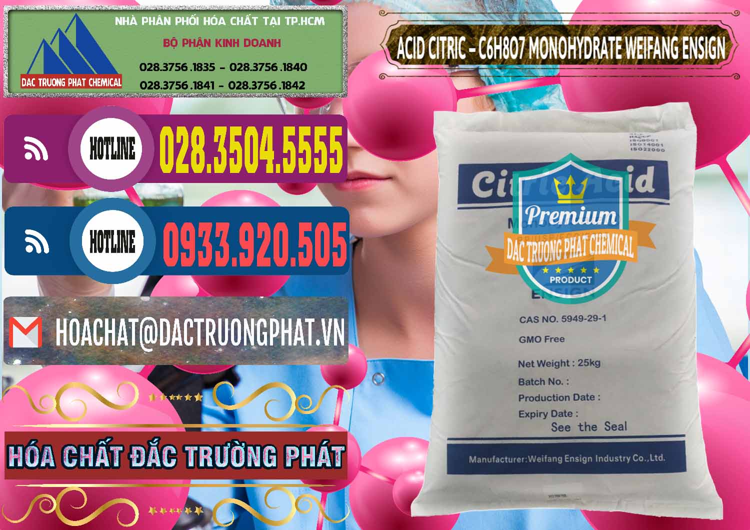 Nơi chuyên phân phối - bán Acid Citric - Axit Citric Monohydrate Weifang Trung Quốc China - 0009 - Chuyên kinh doanh & cung cấp hóa chất tại TP.HCM - muabanhoachat.com.vn