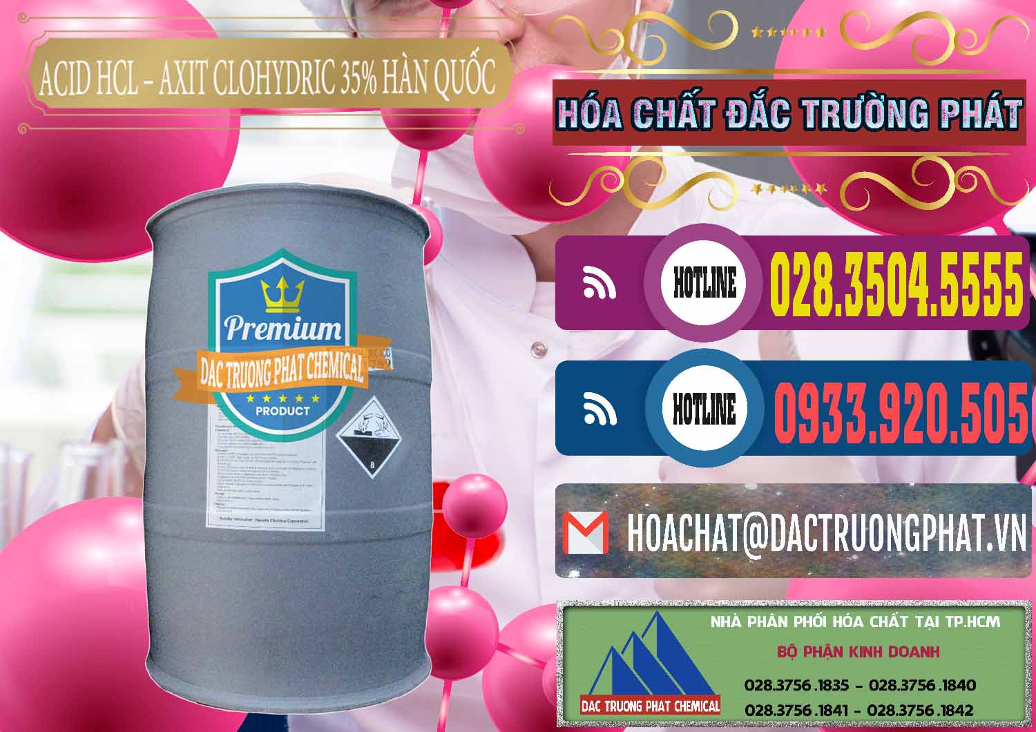 Đơn vị cung cấp ( bán ) Acid HCL - Axit Cohidric 35% Hàn Quốc Korea - 0011 - Nhà nhập khẩu - phân phối hóa chất tại TP.HCM - muabanhoachat.com.vn