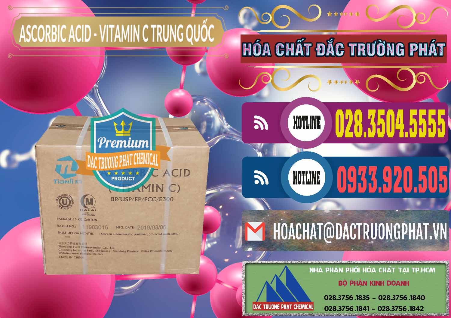 Nhà cung cấp ( bán ) Axit Ascorbic - Vitamin C Trung Quốc China - 0309 - Kinh doanh & phân phối hóa chất tại TP.HCM - muabanhoachat.com.vn