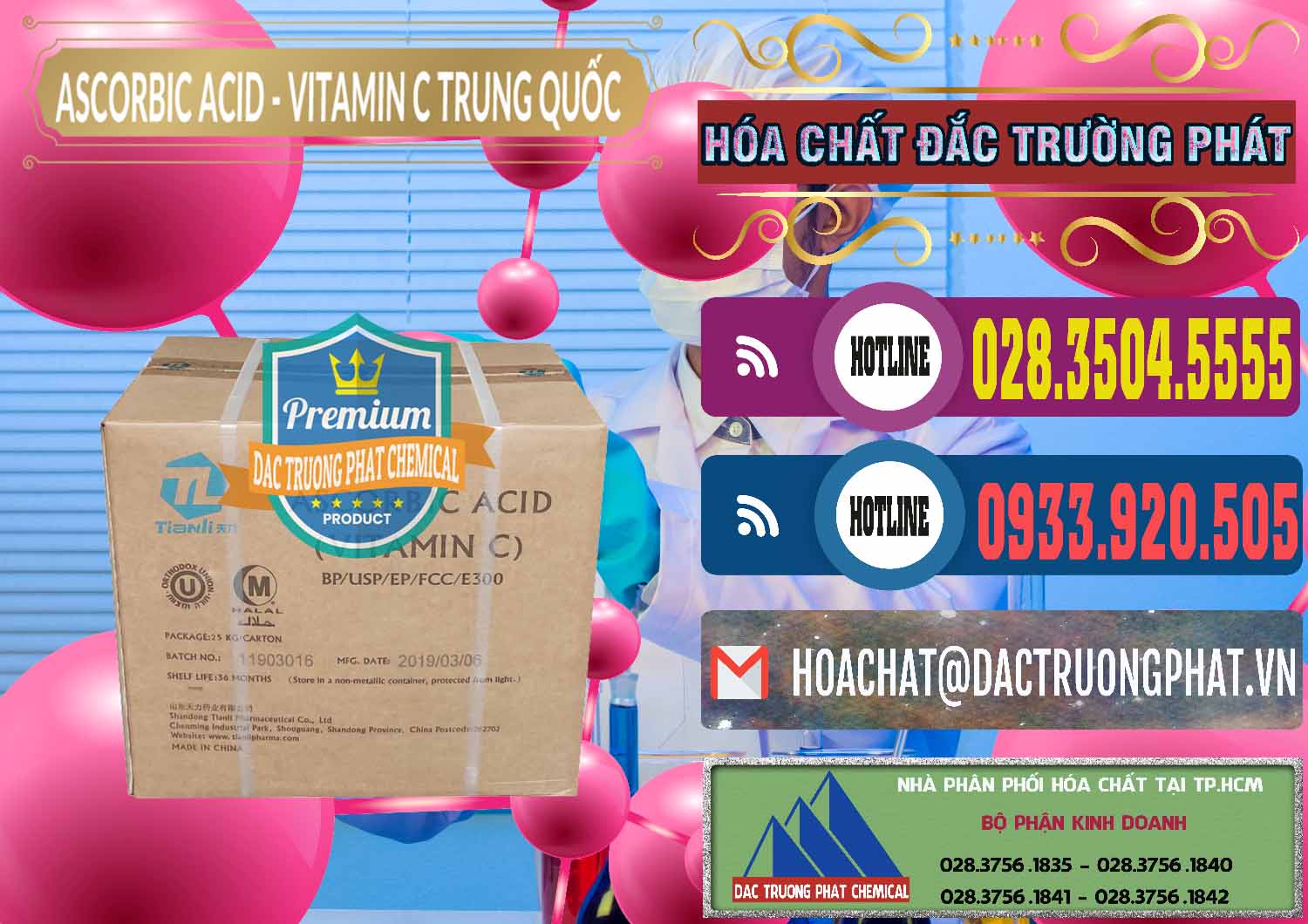 Cty chuyên bán & cung ứng Axit Ascorbic - Vitamin C Trung Quốc China - 0309 - Đơn vị cung cấp _ kinh doanh hóa chất tại TP.HCM - muabanhoachat.com.vn