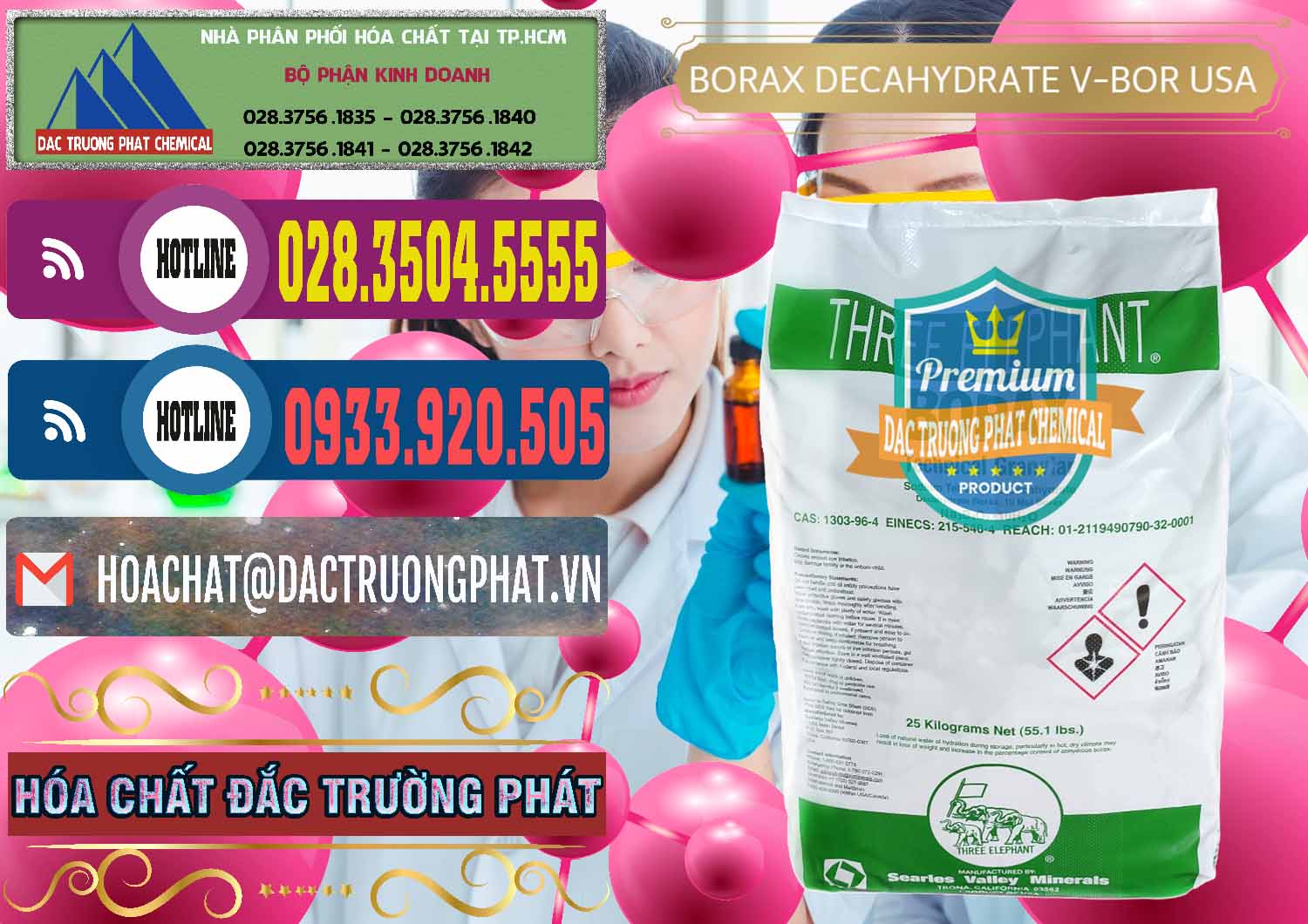 Nơi kinh doanh ( bán ) Borax Decahydrate NA2B4O7.10H2O Mỹ V-Bor Usa - 0032 - Nơi chuyên nhập khẩu & cung cấp hóa chất tại TP.HCM - muabanhoachat.com.vn