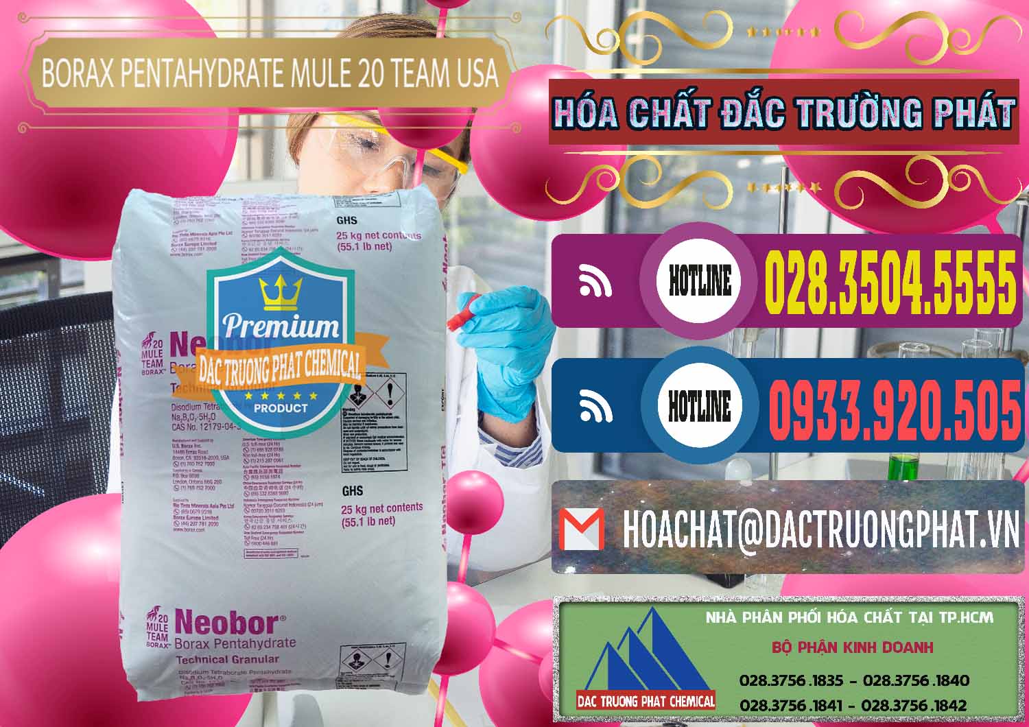 Nơi bán ( phân phối ) Borax Pentahydrate - NA2B4O7.5H2O Mỹ USA - Mule 20 Team - 0034 - Chuyên cung cấp _ phân phối hóa chất tại TP.HCM - muabanhoachat.com.vn