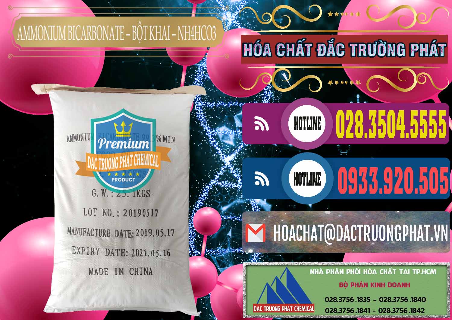 Nhà cung ứng & bán Ammonium Bicarbonate - Bột Khai Food Grade Trung Quốc China - 0018 - Đơn vị kinh doanh & cung cấp hóa chất tại TP.HCM - muabanhoachat.com.vn