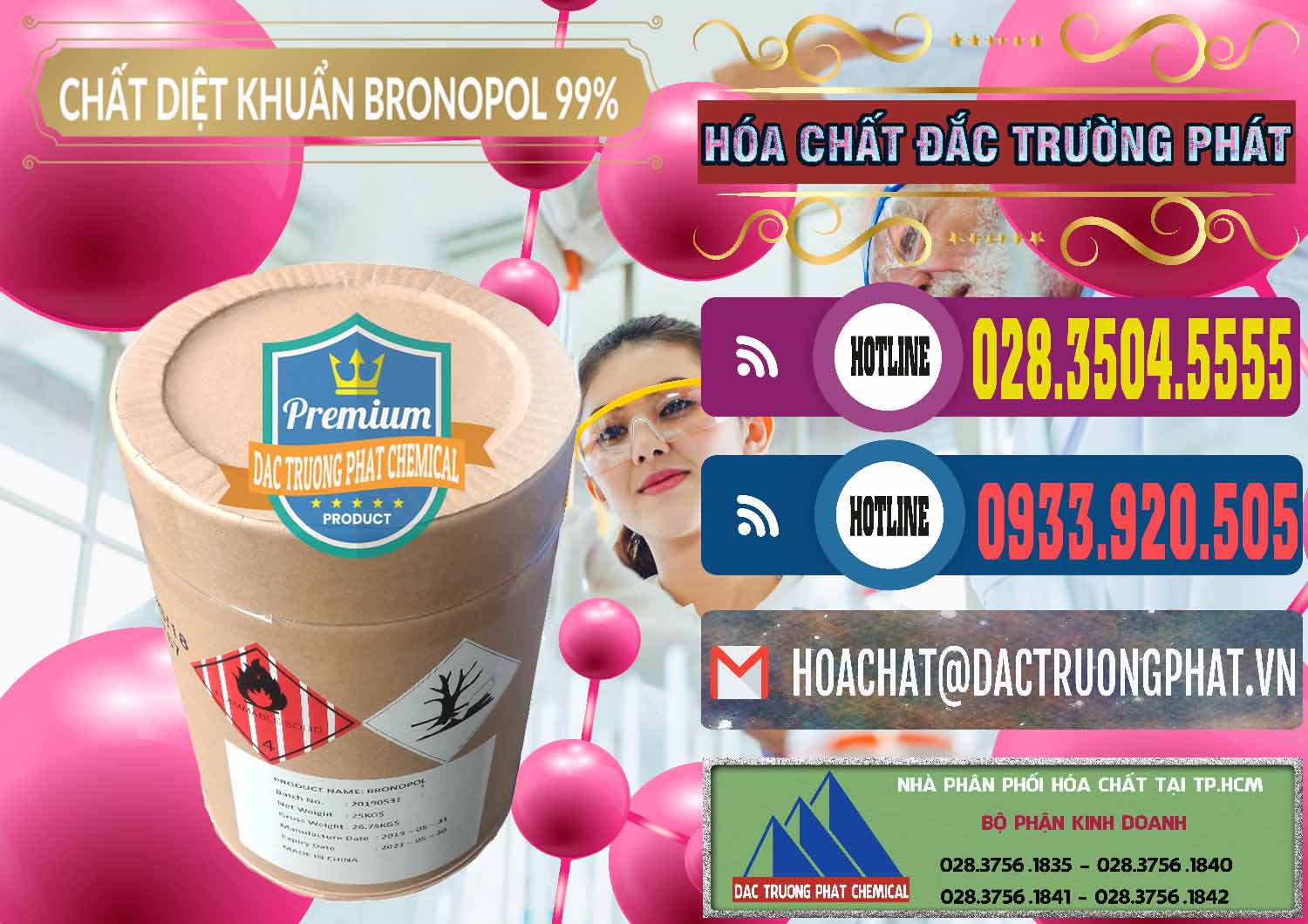 Cty cung ứng _ bán Bronopol - C3H6BrNO4 Trung Quốc China - 0312 - Cty chuyên phân phối ( kinh doanh ) hóa chất tại TP.HCM - muabanhoachat.com.vn
