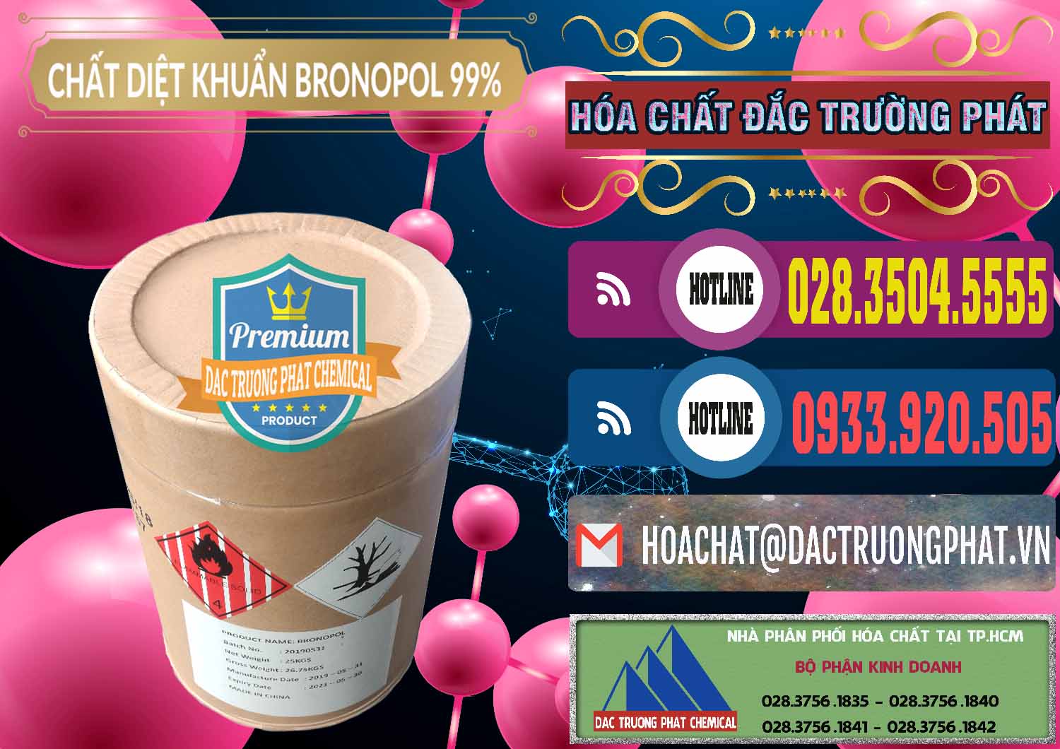Đơn vị chuyên phân phối - bán Bronopol - C3H6BrNO4 Trung Quốc China - 0312 - Cty kinh doanh & cung cấp hóa chất tại TP.HCM - muabanhoachat.com.vn