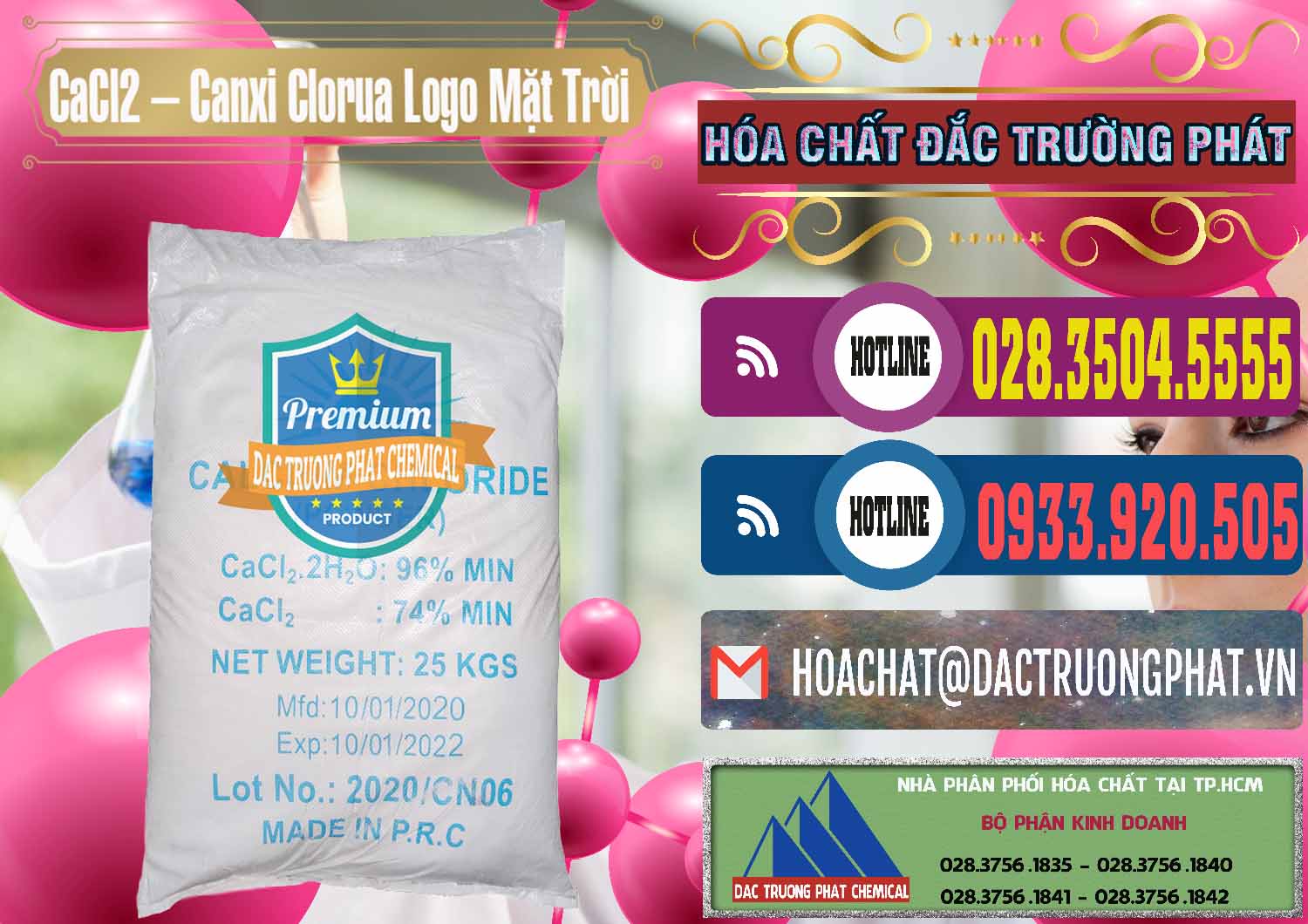 Nơi chuyên bán _ phân phối CaCl2 – Canxi Clorua 96% Logo Mặt Trời Trung Quốc China - 0041 - Công ty chuyên cung cấp - kinh doanh hóa chất tại TP.HCM - muabanhoachat.com.vn