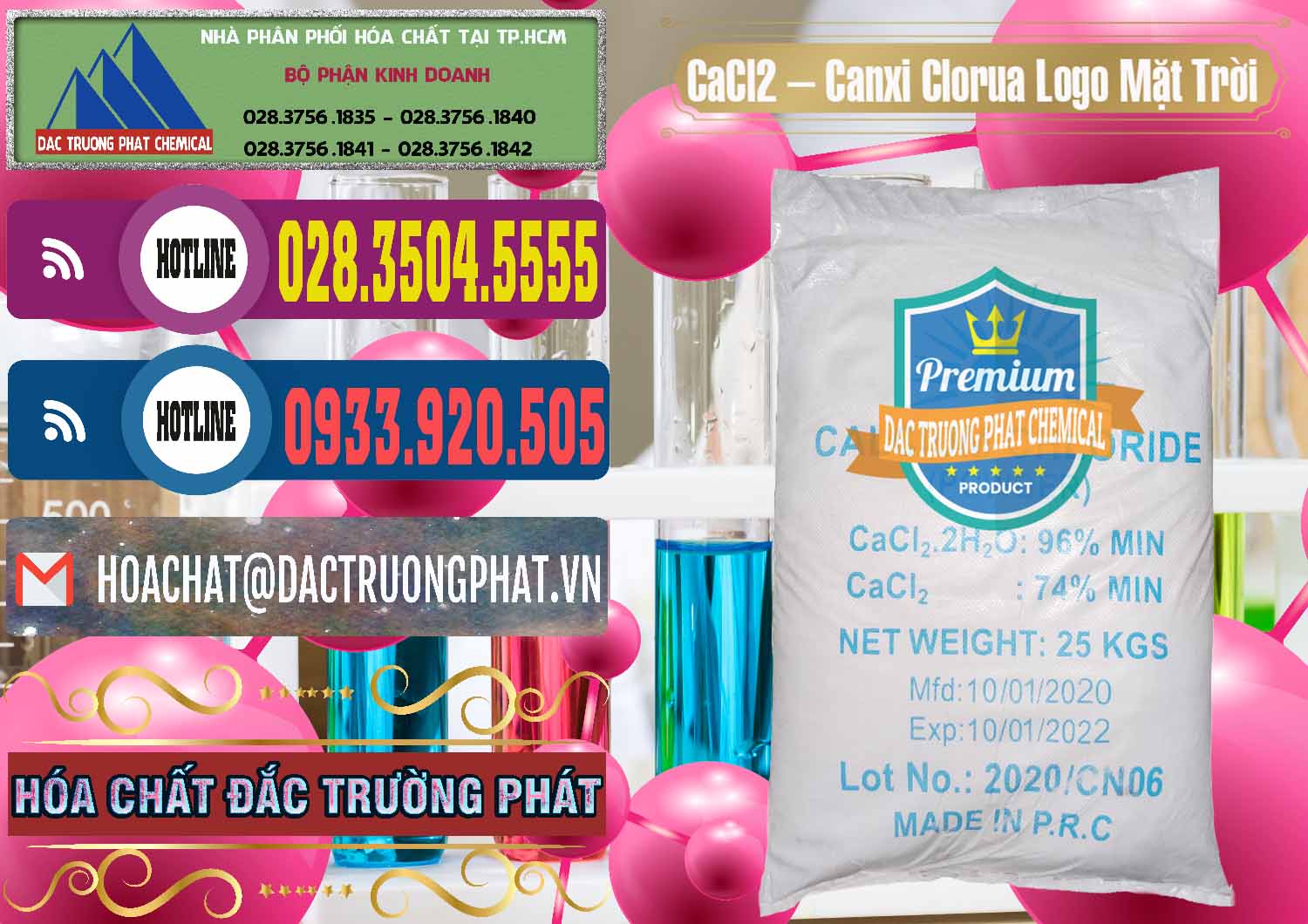 Đơn vị chuyên nhập khẩu và bán CaCl2 – Canxi Clorua 96% Logo Mặt Trời Trung Quốc China - 0041 - Chuyên phân phối & nhập khẩu hóa chất tại TP.HCM - muabanhoachat.com.vn