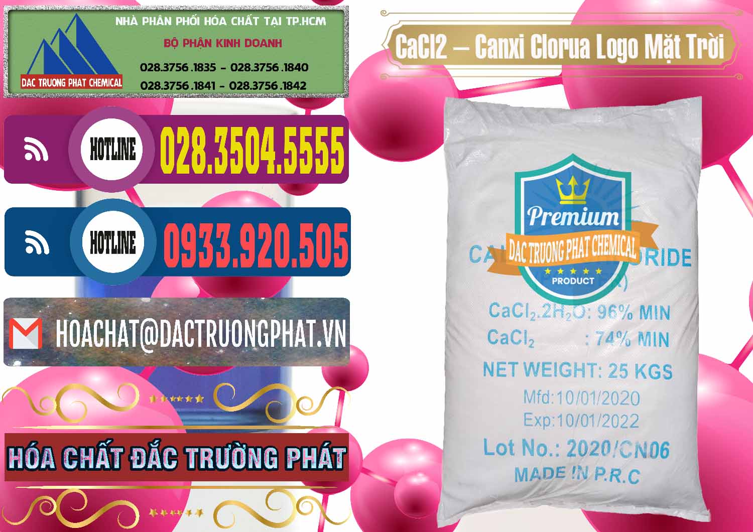 Đơn vị nhập khẩu - bán CaCl2 – Canxi Clorua 96% Logo Mặt Trời Trung Quốc China - 0041 - Cty chuyên cung cấp ( bán ) hóa chất tại TP.HCM - muabanhoachat.com.vn
