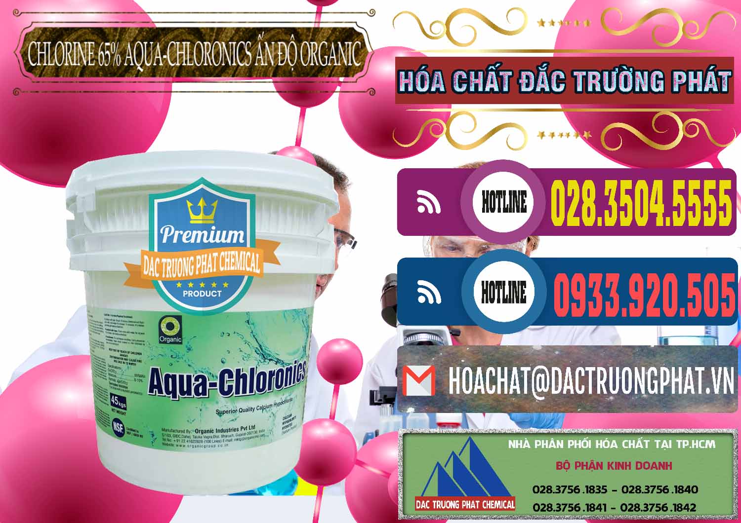 Nhà phân phối ( bán ) Chlorine – Clorin 65% Aqua-Chloronics Ấn Độ Organic India - 0210 - Đơn vị kinh doanh & cung cấp hóa chất tại TP.HCM - muabanhoachat.com.vn