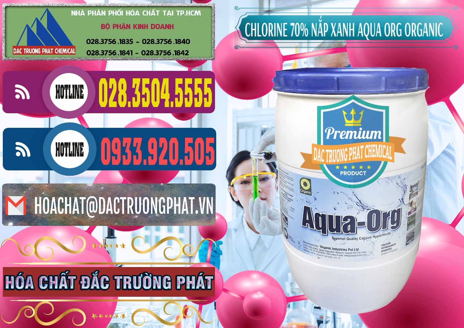 Công ty kinh doanh & bán Chlorine – Clorin 70% Thùng Tròn Nắp Xanh Aqua ORG Organic Ấn Độ India - 0247 - Bán và phân phối hóa chất tại TP.HCM - muabanhoachat.com.vn