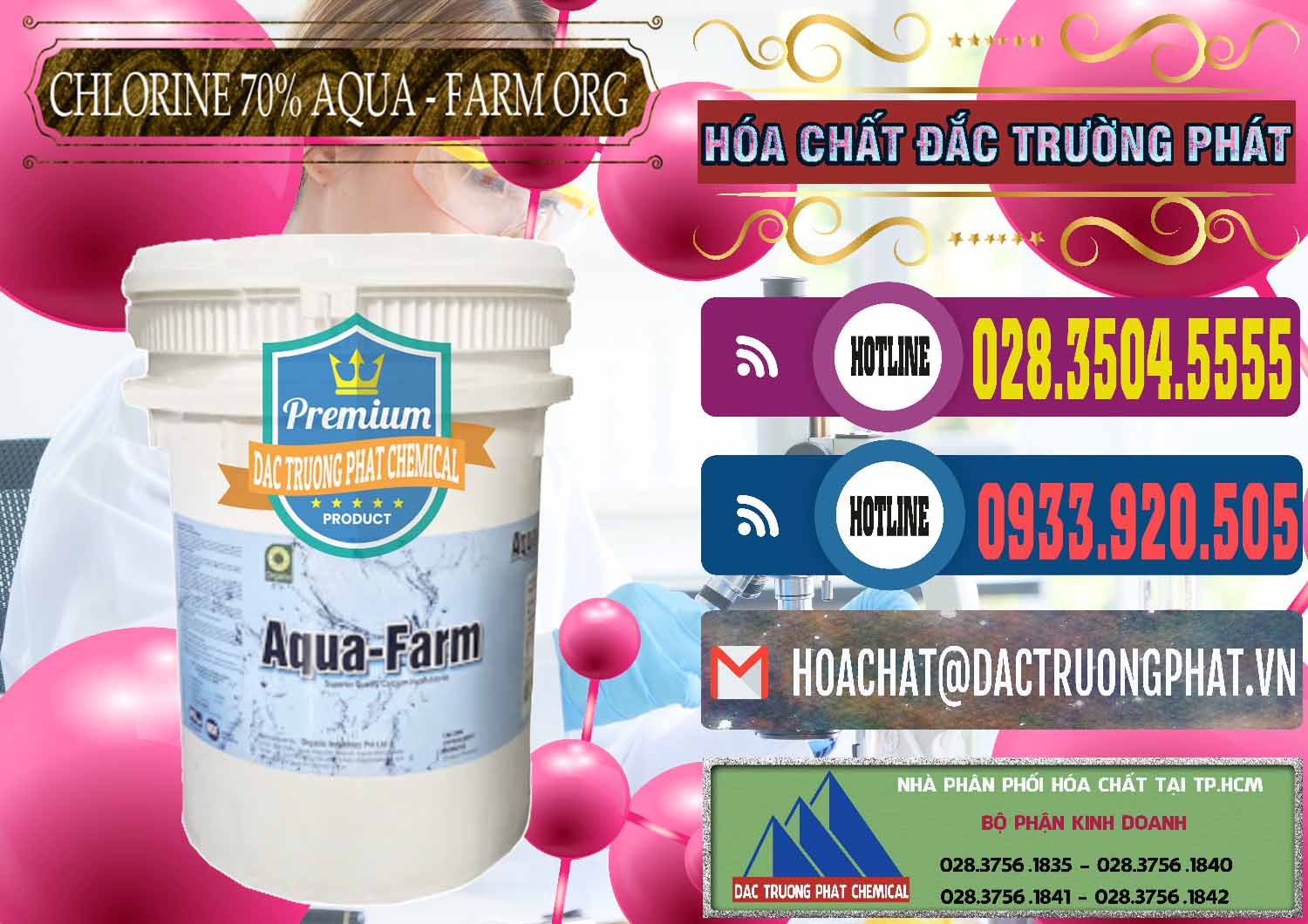 Công ty chuyên kinh doanh - bán Chlorine – Clorin 70% Aqua - Farm ORG Organic Ấn Độ India - 0246 - Cty phân phối ( nhập khẩu ) hóa chất tại TP.HCM - muabanhoachat.com.vn