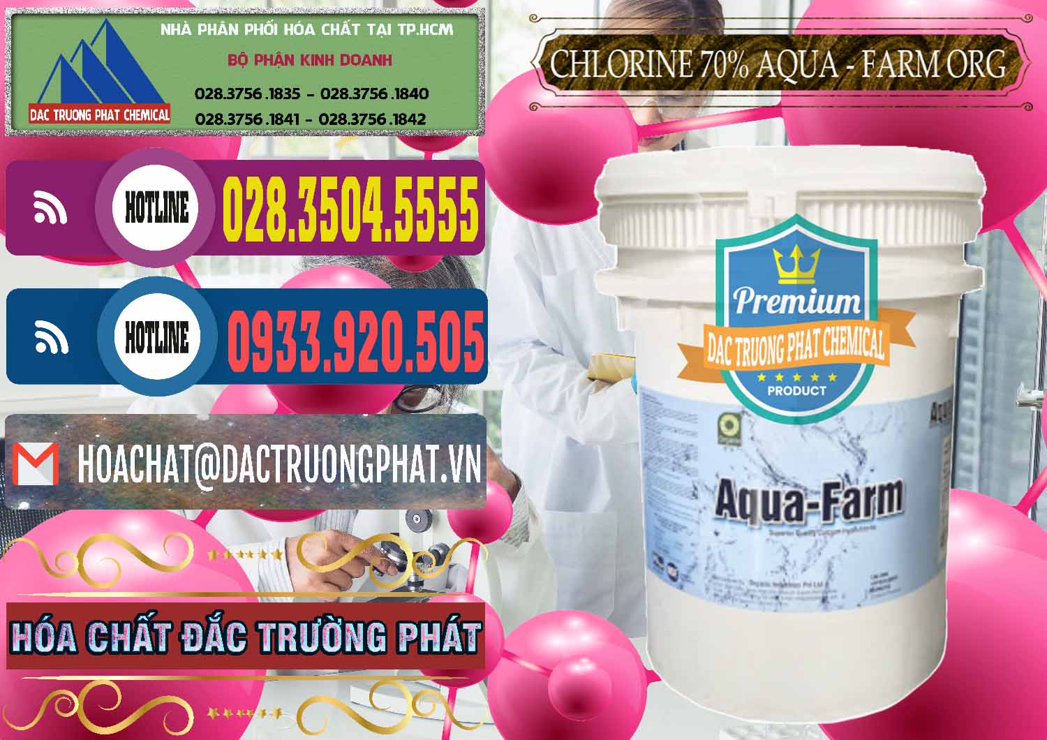Nơi chuyên bán và cung ứng Chlorine – Clorin 70% Aqua - Farm ORG Organic Ấn Độ India - 0246 - Nơi cung cấp - kinh doanh hóa chất tại TP.HCM - muabanhoachat.com.vn