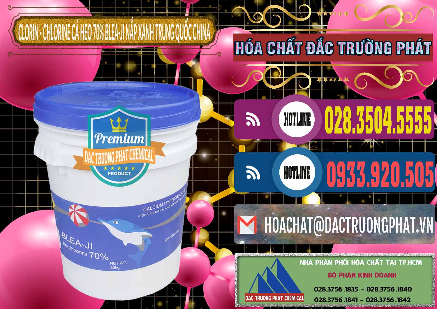 Chuyên nhập khẩu - bán Clorin - Chlorine Cá Heo 70% Cá Heo Blea-Ji Thùng Tròn Nắp Xanh Trung Quốc China - 0208 - Cung cấp và phân phối hóa chất tại TP.HCM - muabanhoachat.com.vn