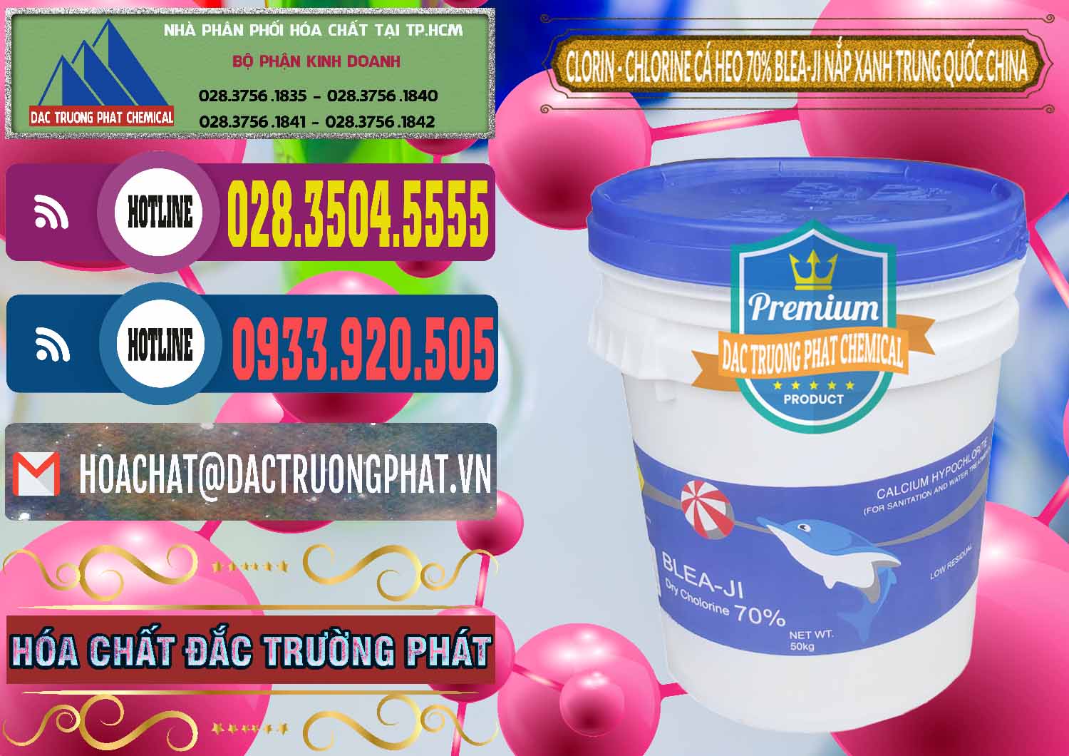 Cty bán & cung cấp Clorin - Chlorine Cá Heo 70% Cá Heo Blea-Ji Thùng Tròn Nắp Xanh Trung Quốc China - 0208 - Phân phối - cung cấp hóa chất tại TP.HCM - muabanhoachat.com.vn