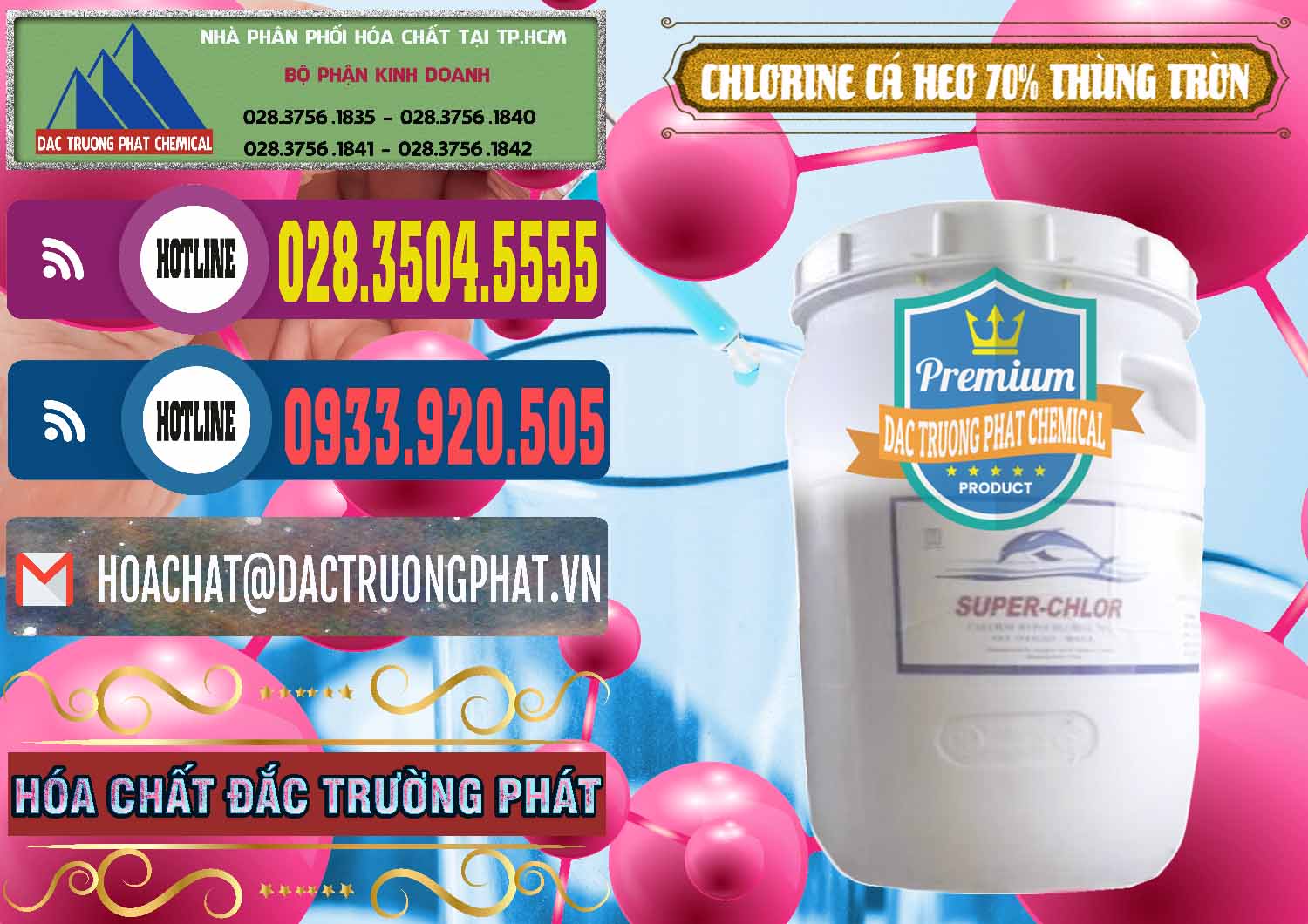 Công ty bán và cung ứng Clorin - Chlorine Cá Heo 70% Super Chlor Thùng Tròn Nắp Trắng Trung Quốc China - 0239 - Cty chuyên cung ứng - phân phối hóa chất tại TP.HCM - muabanhoachat.com.vn