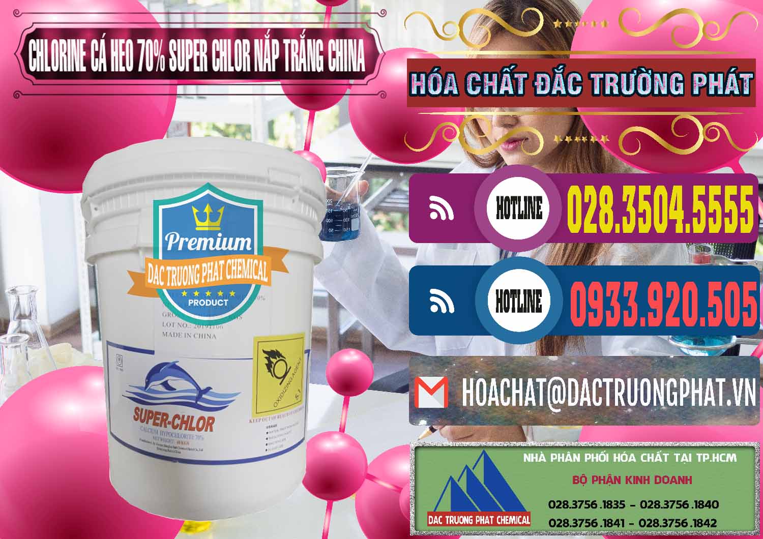 Nơi bán & cung cấp Clorin - Chlorine Cá Heo 70% Super Chlor Nắp Trắng Trung Quốc China - 0240 - Chuyên cung cấp & bán hóa chất tại TP.HCM - muabanhoachat.com.vn