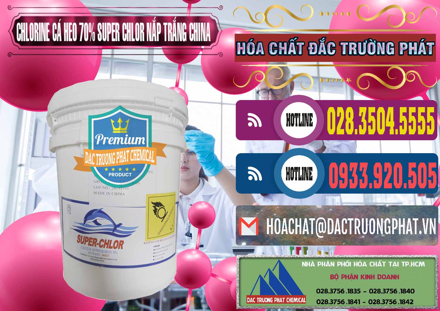 Cty chuyên cung cấp _ bán Clorin - Chlorine Cá Heo 70% Super Chlor Nắp Trắng Trung Quốc China - 0240 - Đơn vị phân phối và cung cấp hóa chất tại TP.HCM - muabanhoachat.com.vn