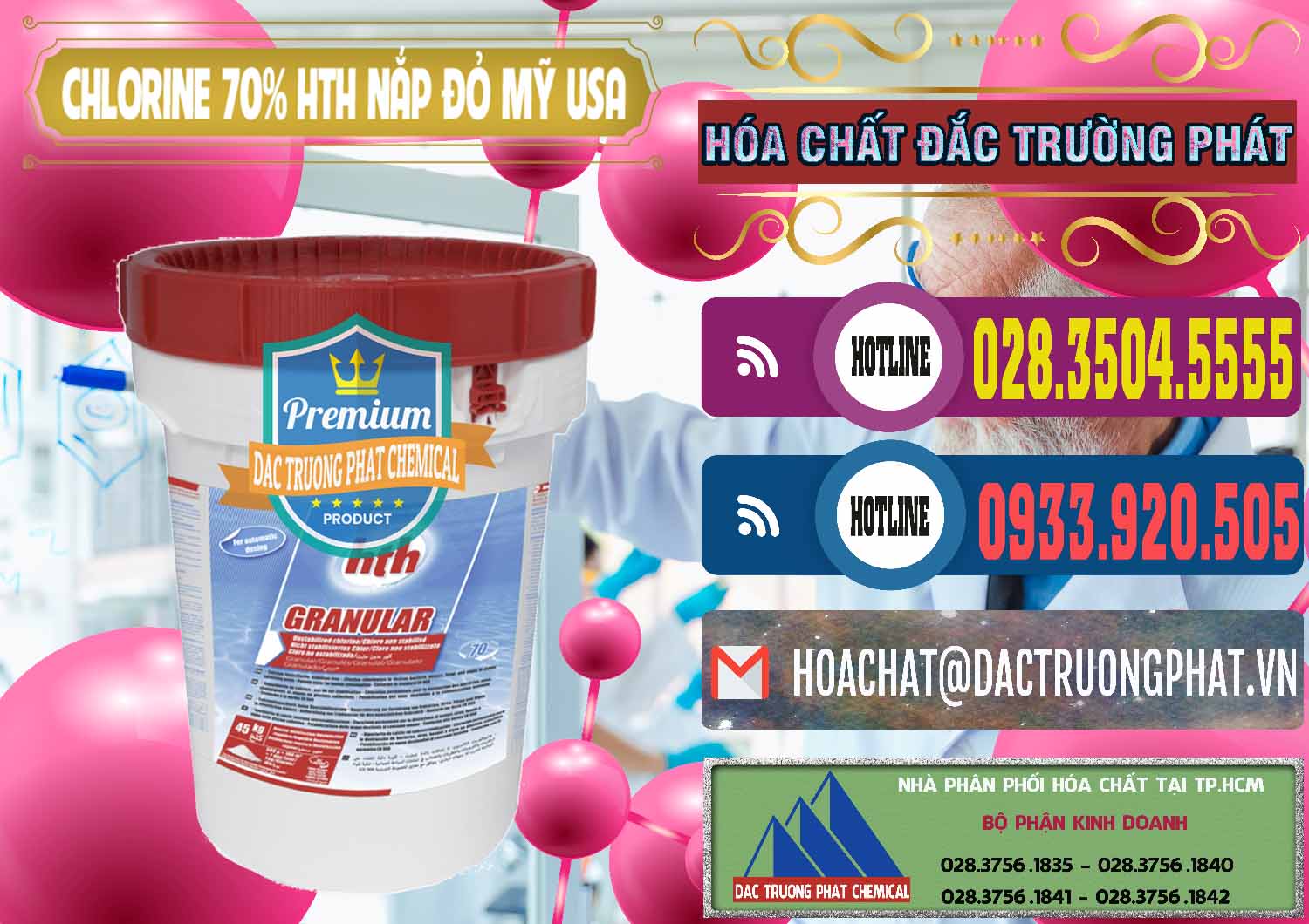 Nơi bán - cung ứng Clorin – Chlorine 70% HTH Nắp Đỏ Mỹ Usa - 0244 - Công ty chuyên nhập khẩu ( cung cấp ) hóa chất tại TP.HCM - muabanhoachat.com.vn