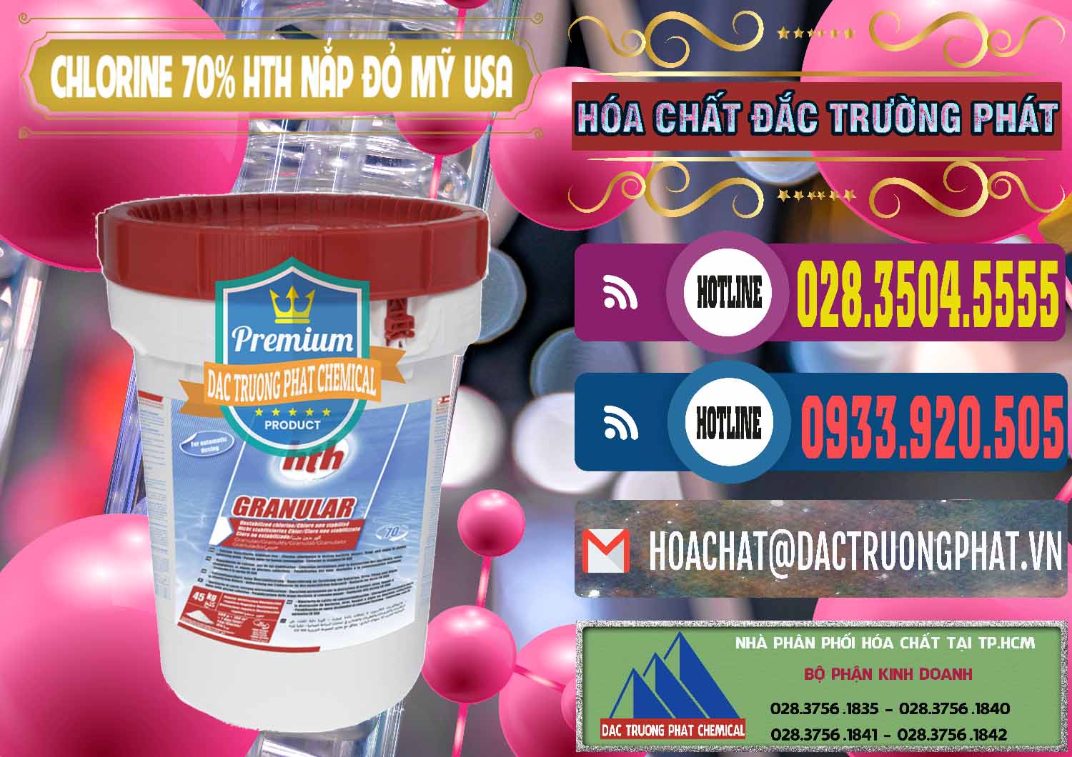 Nơi nhập khẩu và bán Clorin – Chlorine 70% HTH Nắp Đỏ Mỹ Usa - 0244 - Nơi chuyên kinh doanh & cung cấp hóa chất tại TP.HCM - muabanhoachat.com.vn