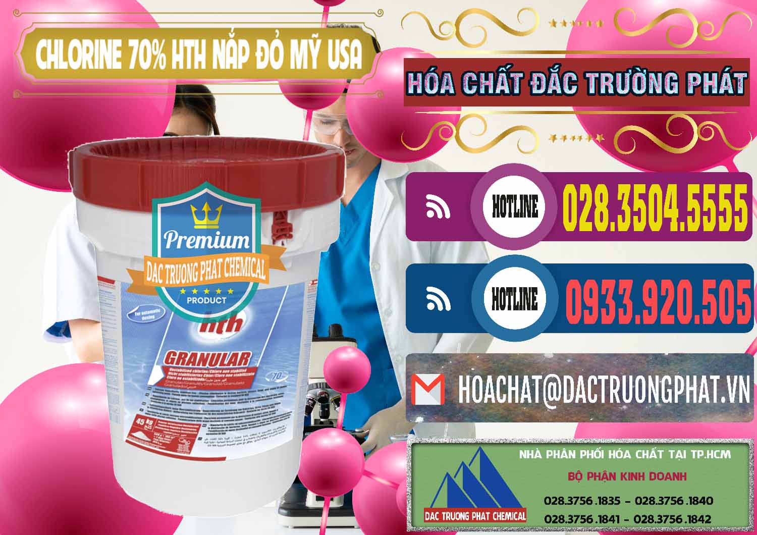 Nơi chuyên nhập khẩu ( bán ) Clorin – Chlorine 70% HTH Nắp Đỏ Mỹ Usa - 0244 - Cty phân phối - nhập khẩu hóa chất tại TP.HCM - muabanhoachat.com.vn