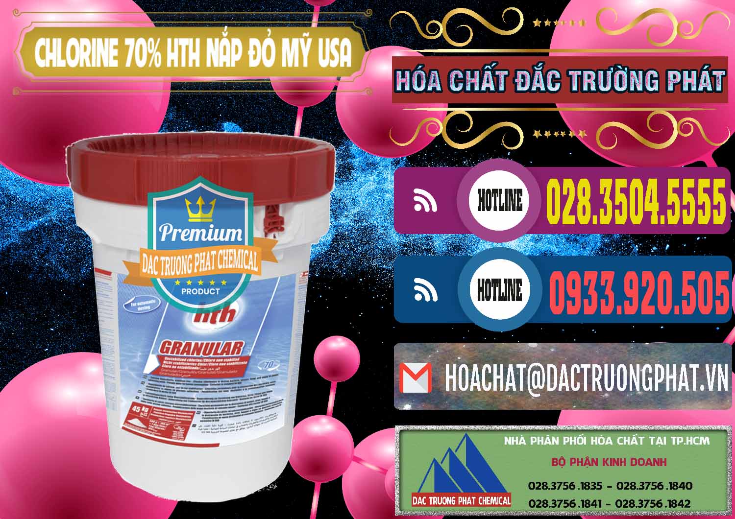 Cty chuyên bán ( cung ứng ) Clorin – Chlorine 70% HTH Nắp Đỏ Mỹ Usa - 0244 - Nơi nhập khẩu & phân phối hóa chất tại TP.HCM - muabanhoachat.com.vn