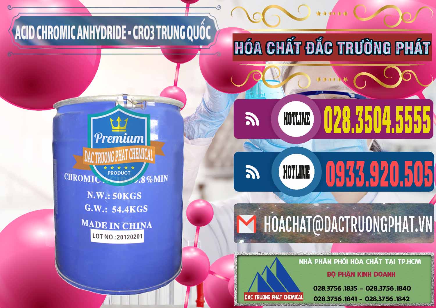 Cty nhập khẩu - bán Acid Chromic Anhydride - Cromic CRO3 Trung Quốc China - 0007 - Cty cung cấp & phân phối hóa chất tại TP.HCM - muabanhoachat.com.vn
