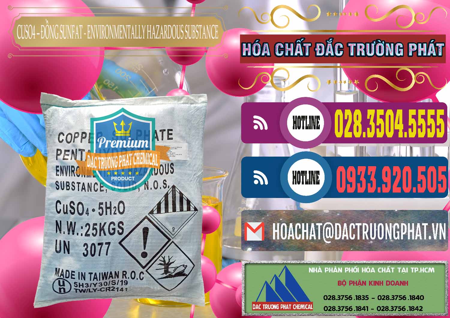 Đơn vị phân phối và bán CuSO4 – Đồng Sunfat Đài Loan Taiwan - 0059 - Nơi cung cấp & phân phối hóa chất tại TP.HCM - muabanhoachat.com.vn