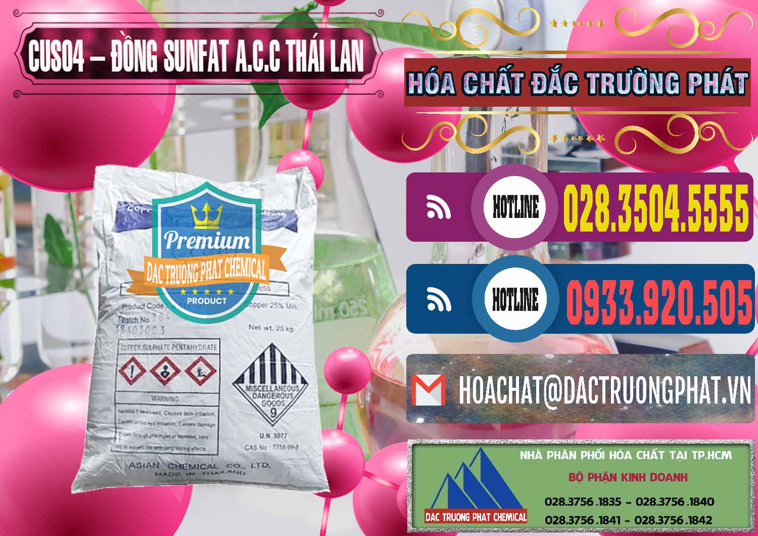 Cung cấp _ bán CuSO4 – Đồng Sunfat A.C.C Thái Lan - 0249 - Công ty chuyên kinh doanh - phân phối hóa chất tại TP.HCM - muabanhoachat.com.vn