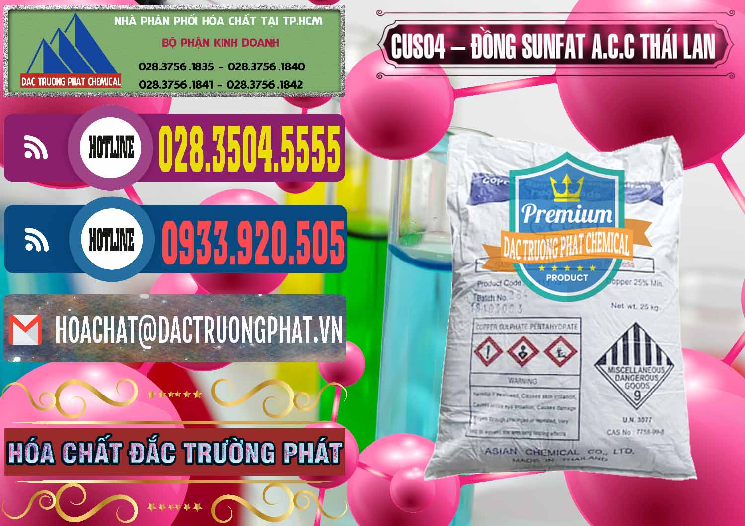 Nơi chuyên bán ( phân phối ) CuSO4 – Đồng Sunfat A.C.C Thái Lan - 0249 - Nơi chuyên nhập khẩu ( cung cấp ) hóa chất tại TP.HCM - muabanhoachat.com.vn