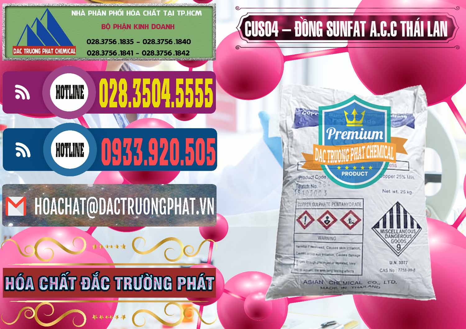 Nhà phân phối & bán CuSO4 – Đồng Sunfat A.C.C Thái Lan - 0249 - Đơn vị chuyên kinh doanh ( cung cấp ) hóa chất tại TP.HCM - muabanhoachat.com.vn