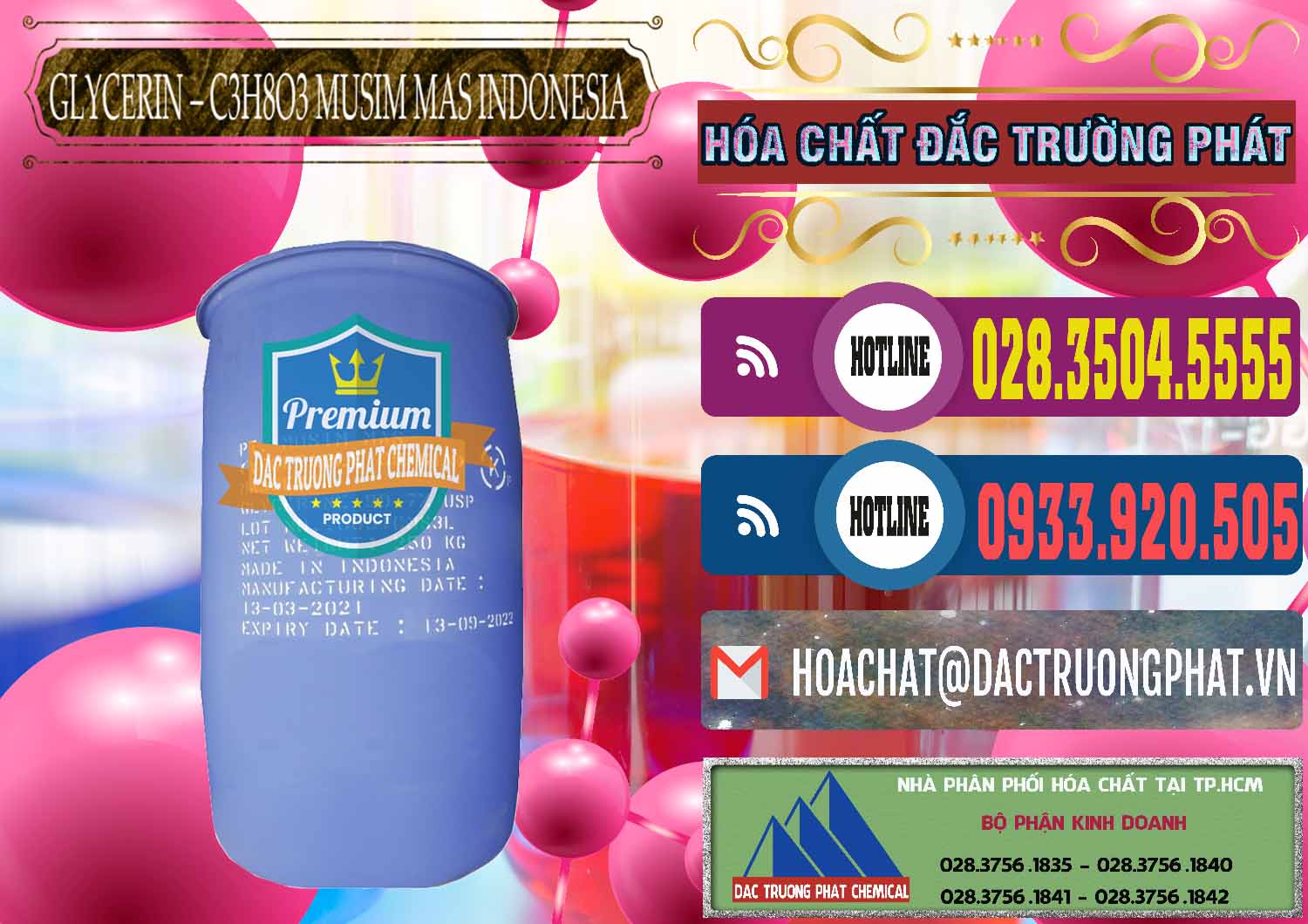Nơi bán ( cung ứng ) Glycerin – C3H8O3 99.7% Musim Mas Indonesia - 0272 - Cty kinh doanh & cung cấp hóa chất tại TP.HCM - muabanhoachat.com.vn