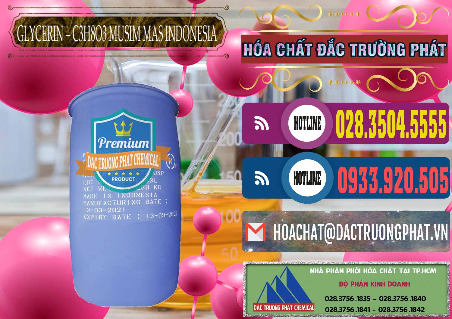 Chuyên phân phối ( bán ) Glycerin – C3H8O3 99.7% Musim Mas Indonesia - 0272 - Cty phân phối và cung cấp hóa chất tại TP.HCM - muabanhoachat.com.vn