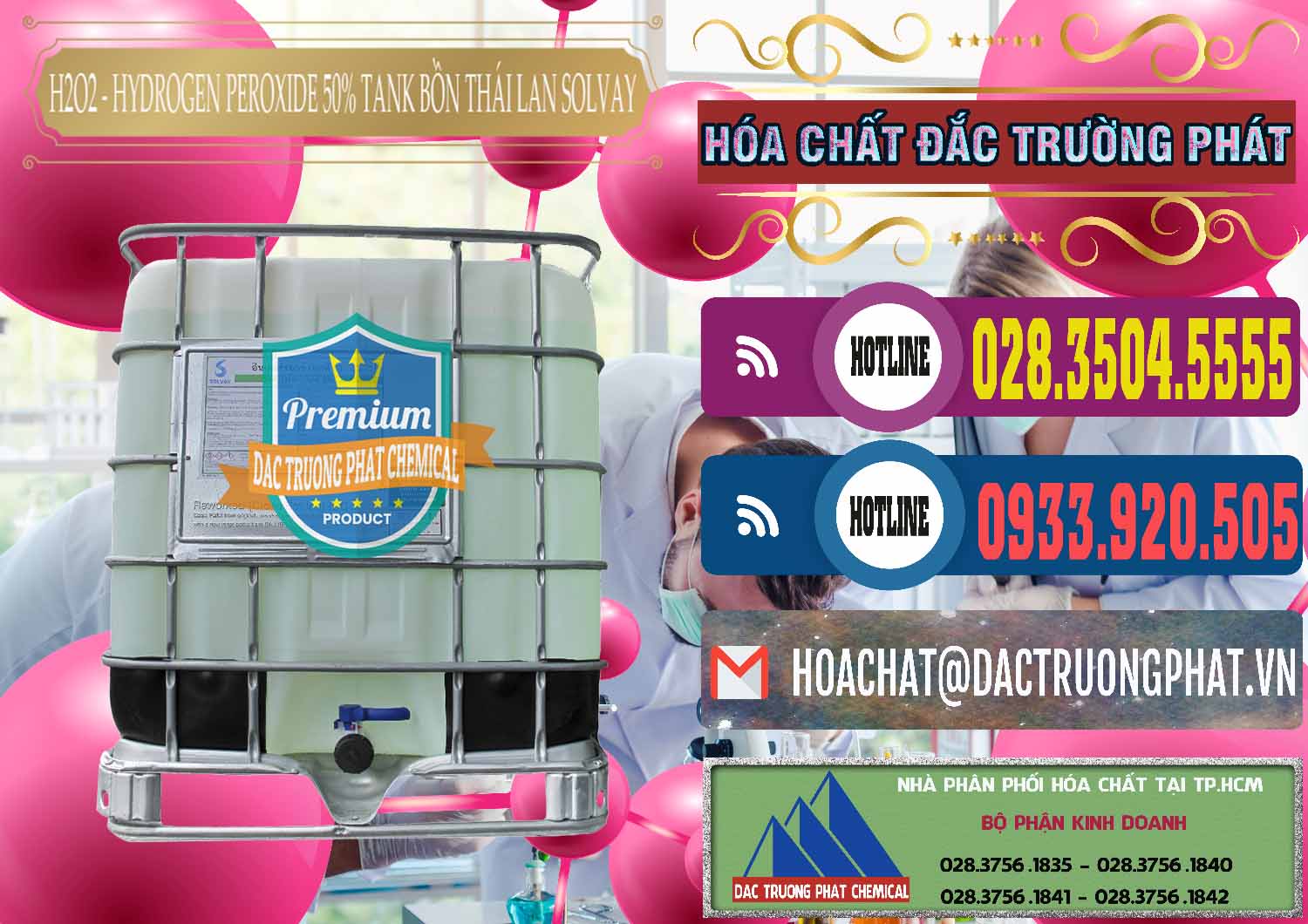 Công ty chuyên bán ( cung cấp ) H2O2 - Hydrogen Peroxide 50% Tank IBC Bồn Thái Lan Solvay - 0072 - Chuyên nhập khẩu ( cung cấp ) hóa chất tại TP.HCM - muabanhoachat.com.vn