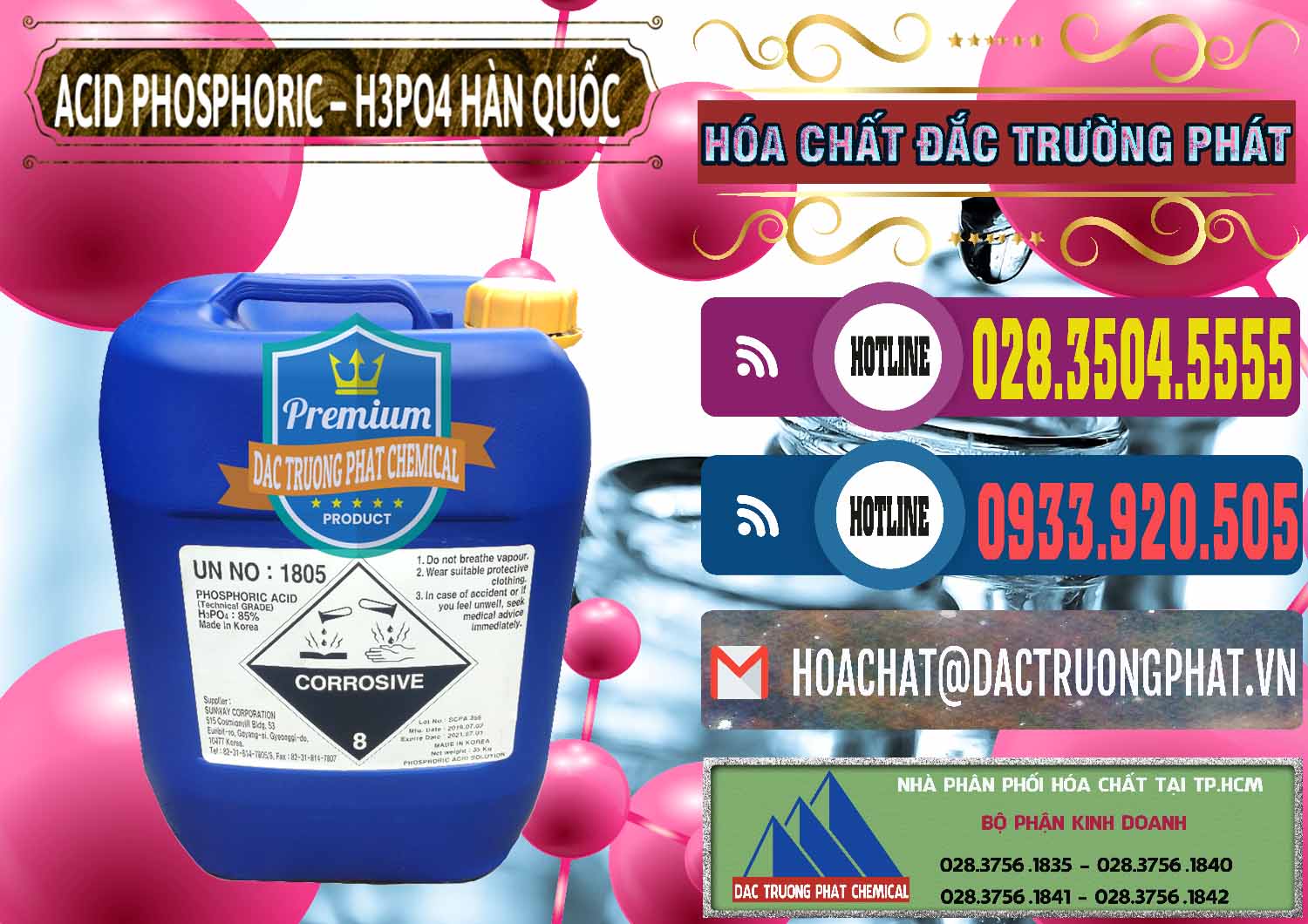 Cty cung ứng và bán Acid Phosphoric – H3PO4 85% Can Xanh Hàn Quốc Korea - 0016 - Phân phối - cung ứng hóa chất tại TP.HCM - muabanhoachat.com.vn