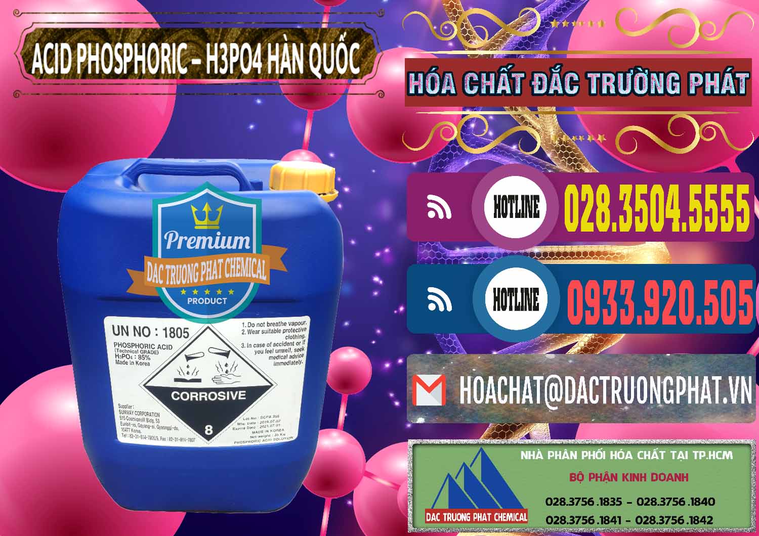 Nơi phân phối và bán Acid Phosphoric – H3PO4 85% Can Xanh Hàn Quốc Korea - 0016 - Công ty phân phối _ bán hóa chất tại TP.HCM - muabanhoachat.com.vn