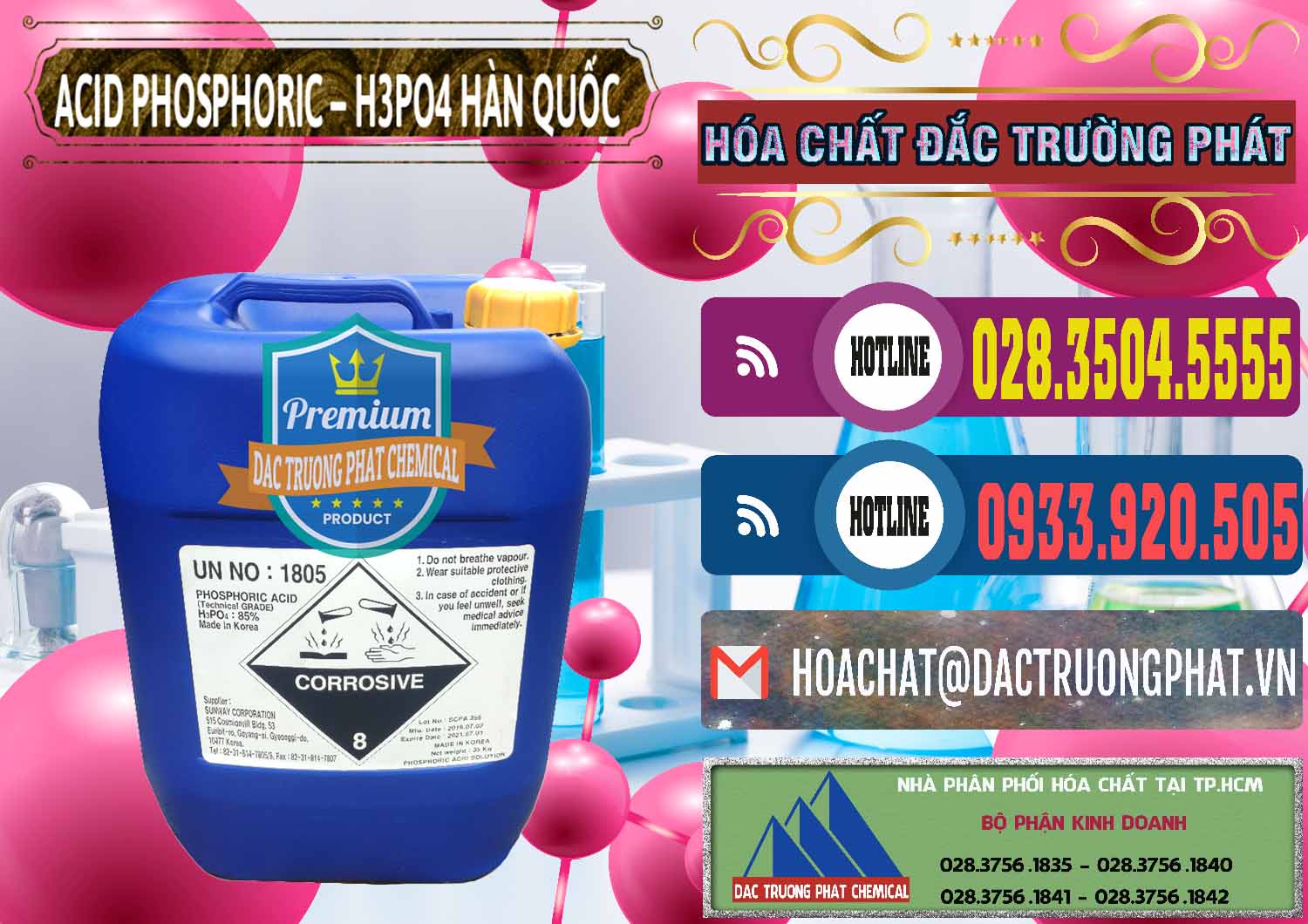 Công ty chuyên cung ứng và bán Acid Phosphoric – H3PO4 85% Can Xanh Hàn Quốc Korea - 0016 - Đơn vị chuyên cung cấp & nhập khẩu hóa chất tại TP.HCM - muabanhoachat.com.vn