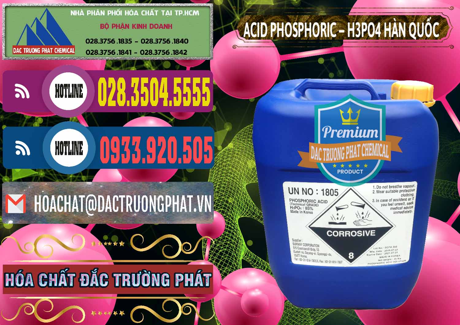 Nhà nhập khẩu và bán Acid Phosphoric – H3PO4 85% Can Xanh Hàn Quốc Korea - 0016 - Công ty chuyên phân phối & nhập khẩu hóa chất tại TP.HCM - muabanhoachat.com.vn