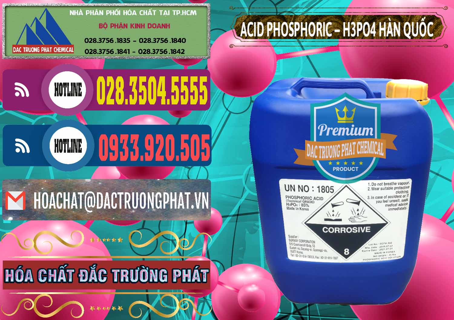 Nhà cung ứng & bán Acid Phosphoric – H3PO4 85% Can Xanh Hàn Quốc Korea - 0016 - Công ty kinh doanh - cung cấp hóa chất tại TP.HCM - muabanhoachat.com.vn