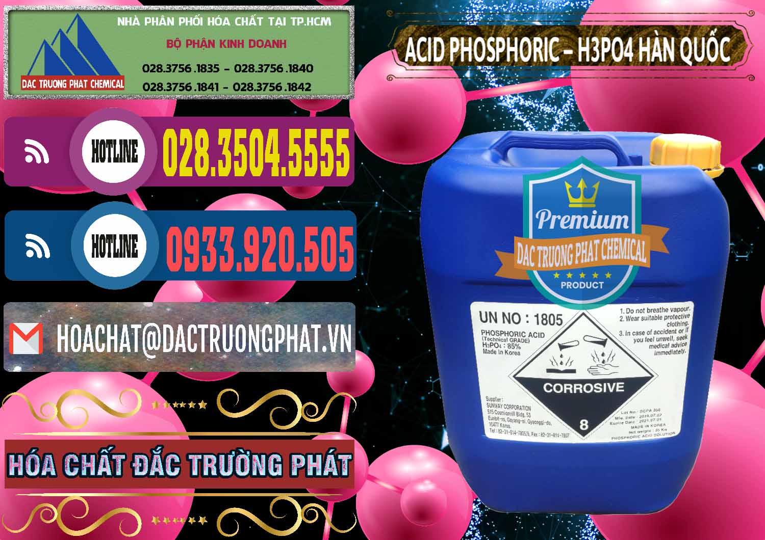 Cty chuyên bán ( phân phối ) Acid Phosphoric – H3PO4 85% Can Xanh Hàn Quốc Korea - 0016 - Nhà phân phối _ kinh doanh hóa chất tại TP.HCM - muabanhoachat.com.vn
