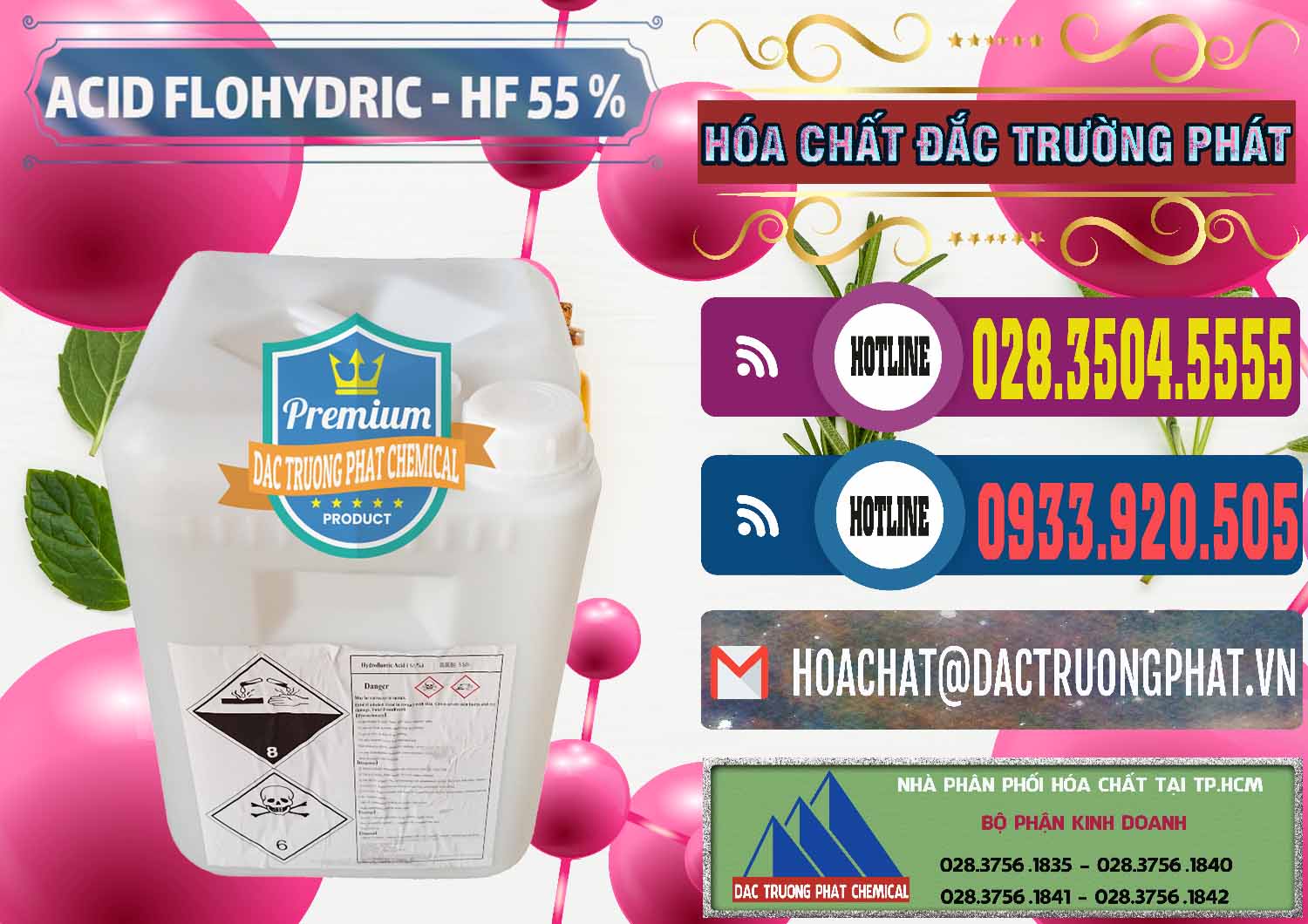 Đơn vị chuyên bán ( cung cấp ) Axit HF - Acid HF 55% Can Trắng Trung Quốc China - 0079 - Nơi bán - cung cấp hóa chất tại TP.HCM - muabanhoachat.com.vn