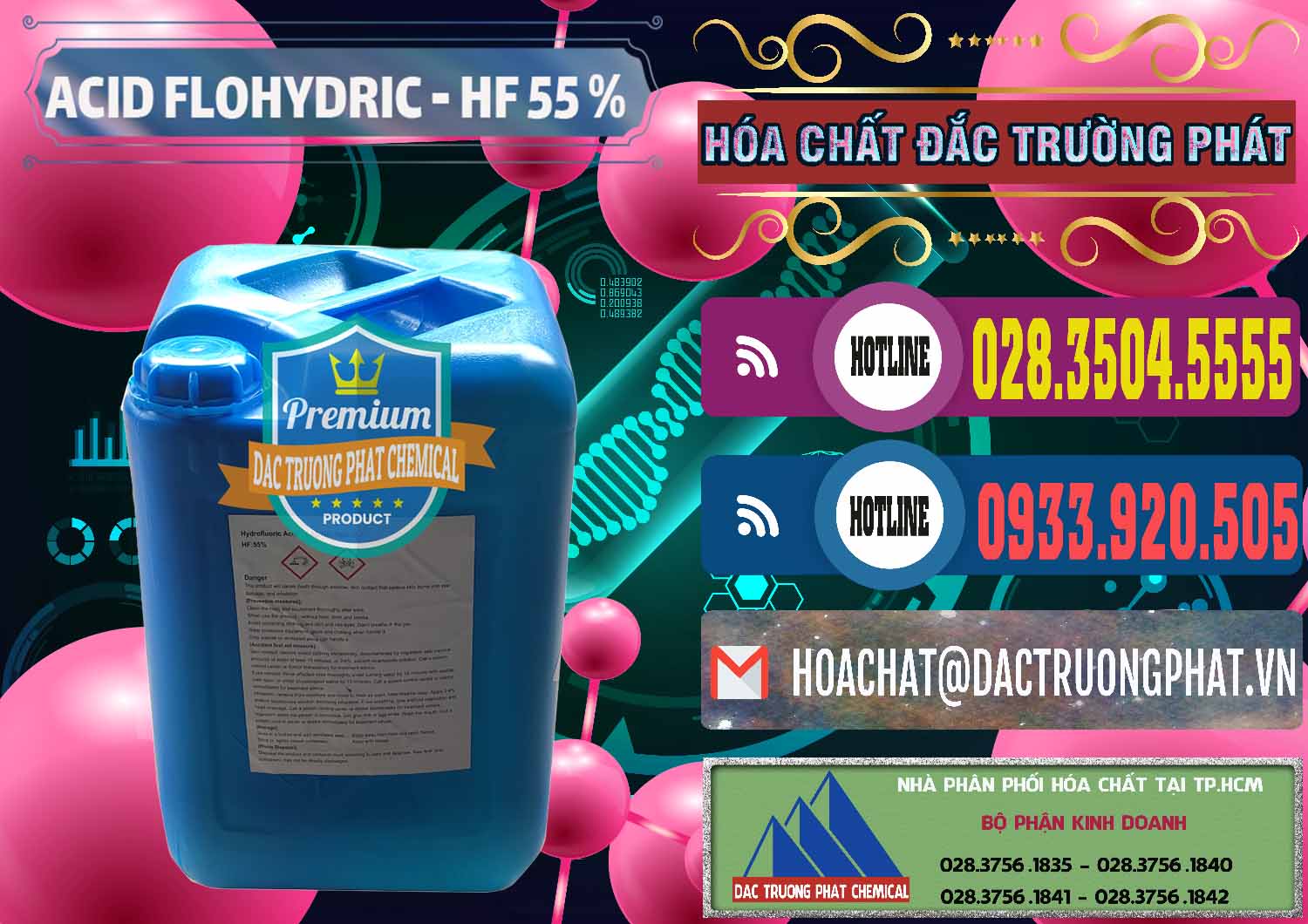 Chuyên nhập khẩu _ bán Axit HF - Acid HF 55% Can Xanh Trung Quốc China - 0080 - Đơn vị chuyên kinh doanh _ cung cấp hóa chất tại TP.HCM - muabanhoachat.com.vn