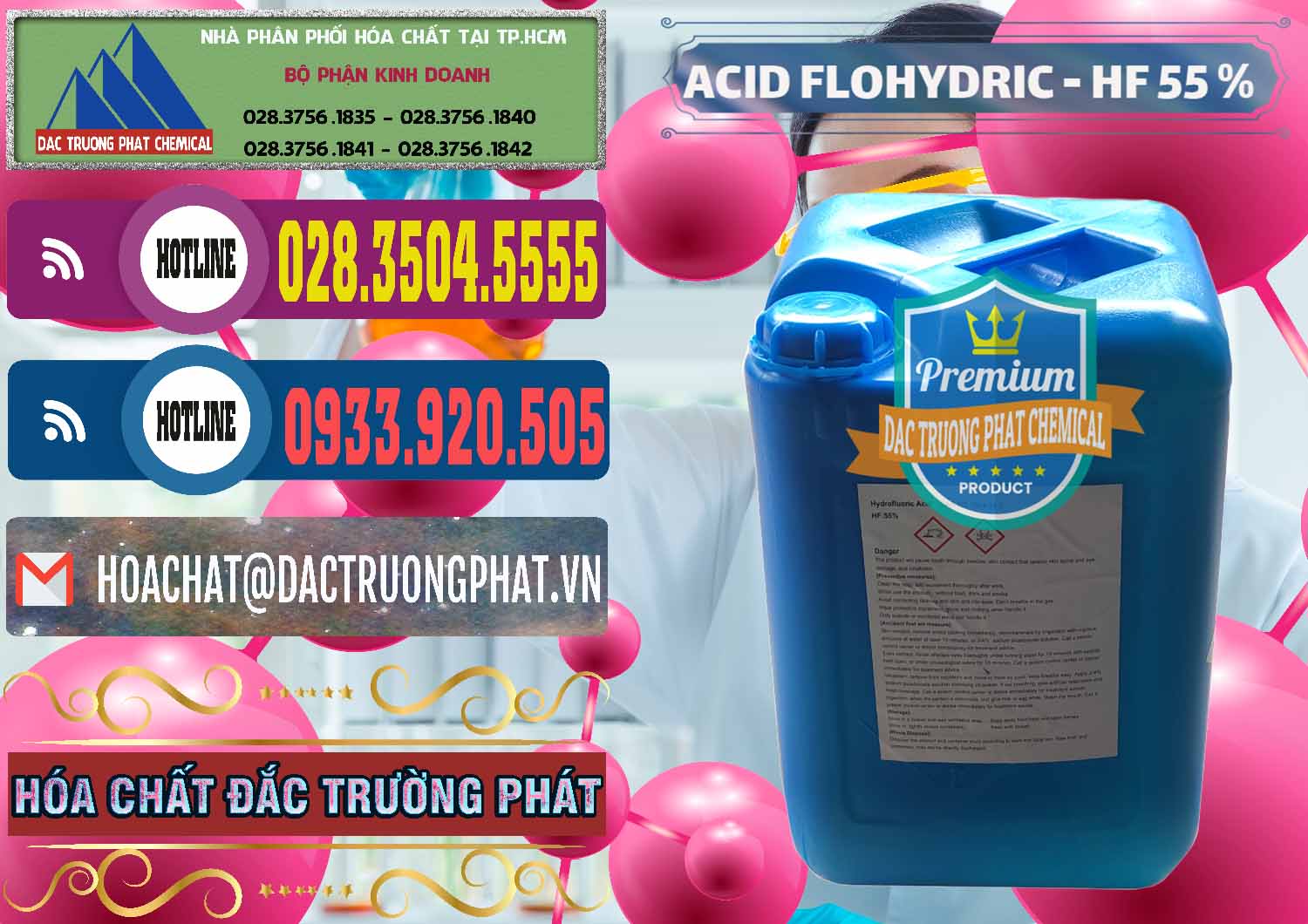 Cung cấp ( bán ) Axit HF - Acid HF 55% Can Xanh Trung Quốc China - 0080 - Nơi chuyên kinh doanh ( phân phối ) hóa chất tại TP.HCM - muabanhoachat.com.vn