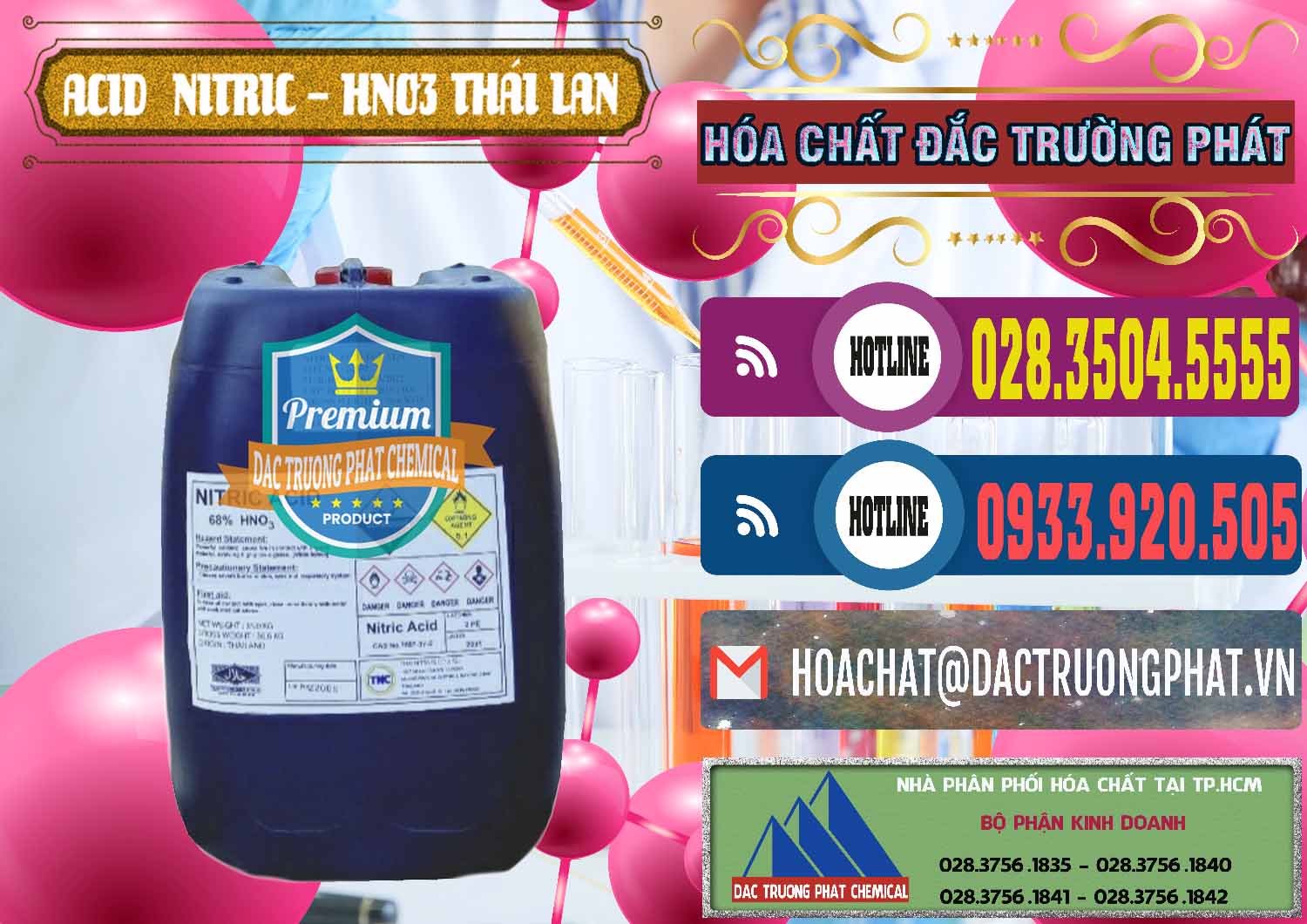 Nơi chuyên nhập khẩu ( bán ) Acid Nitric – Axit Nitric HNO3 Thái Lan Thailand - 0344 - Chuyên nhập khẩu và phân phối hóa chất tại TP.HCM - muabanhoachat.com.vn