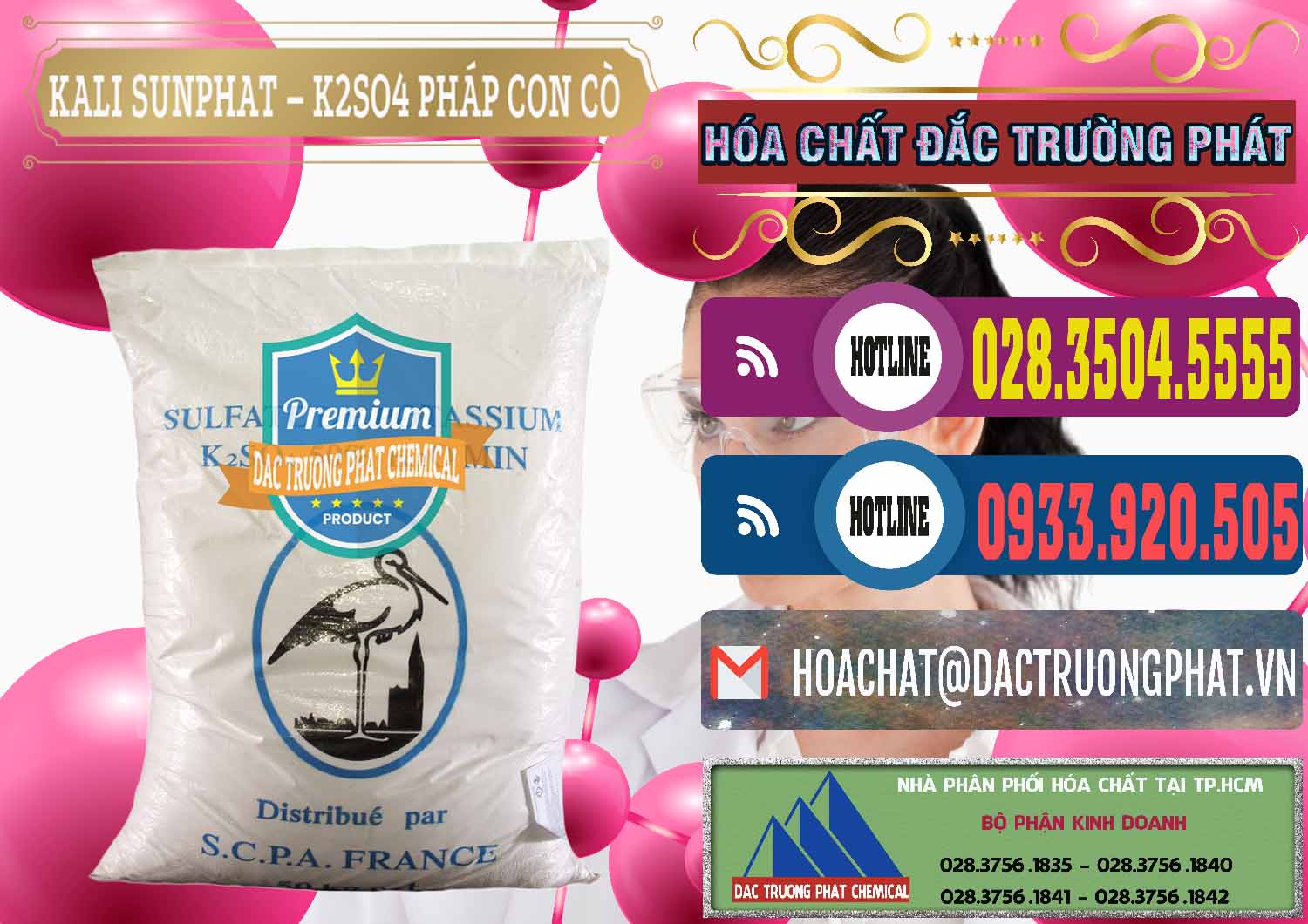 Đơn vị nhập khẩu & bán Kali Sunphat – K2SO4 Con Cò Pháp France - 0083 - Nơi chuyên nhập khẩu ( cung cấp ) hóa chất tại TP.HCM - muabanhoachat.com.vn