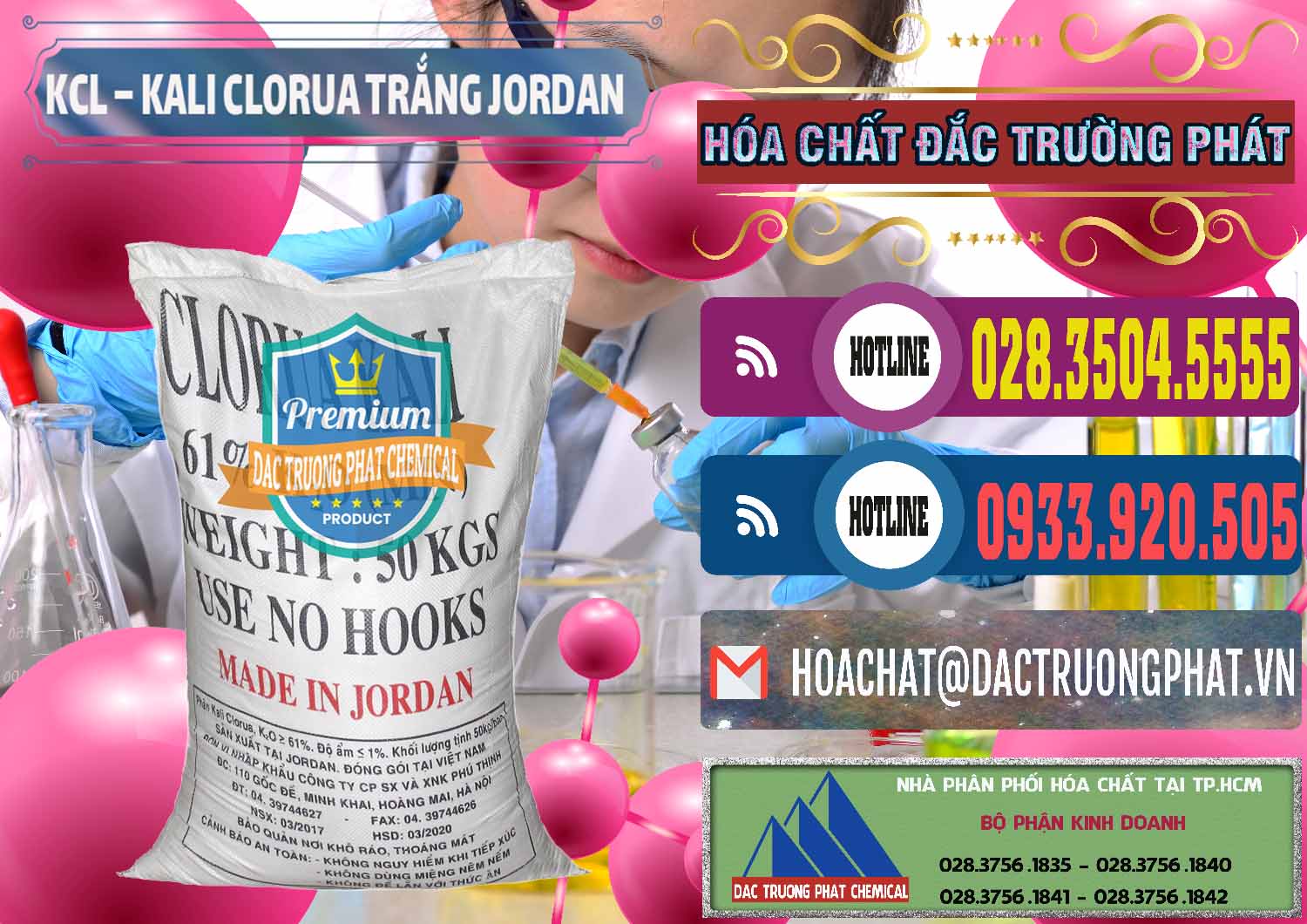 Cty phân phối ( bán ) KCL – Kali Clorua Trắng Jordan - 0088 - Nơi chuyên kinh doanh & phân phối hóa chất tại TP.HCM - muabanhoachat.com.vn
